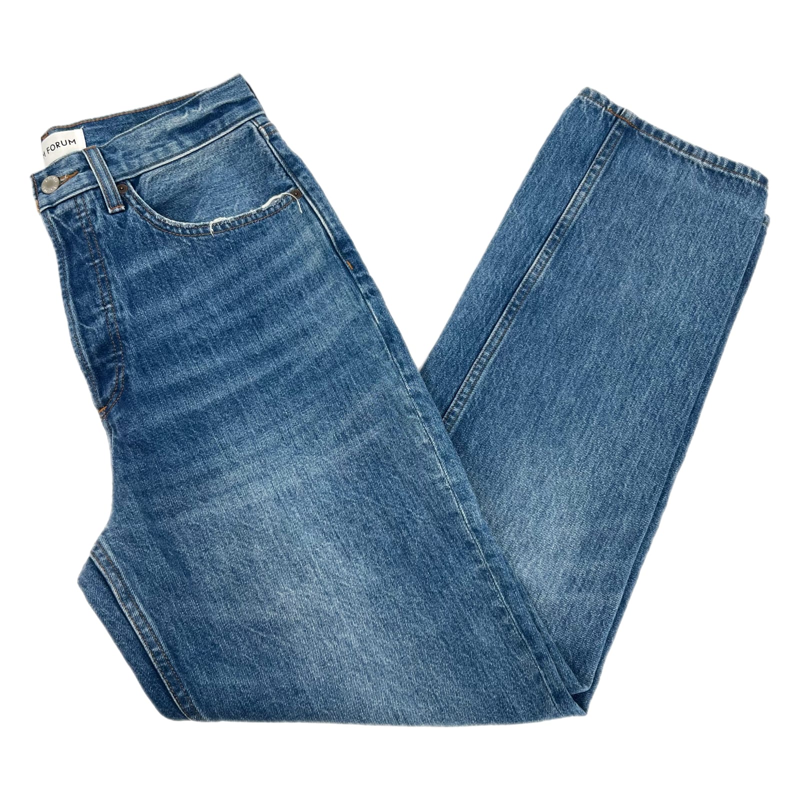 Denim Forum Blue Medium Wash Joni 90’s Hi-Rise Loose Jeans