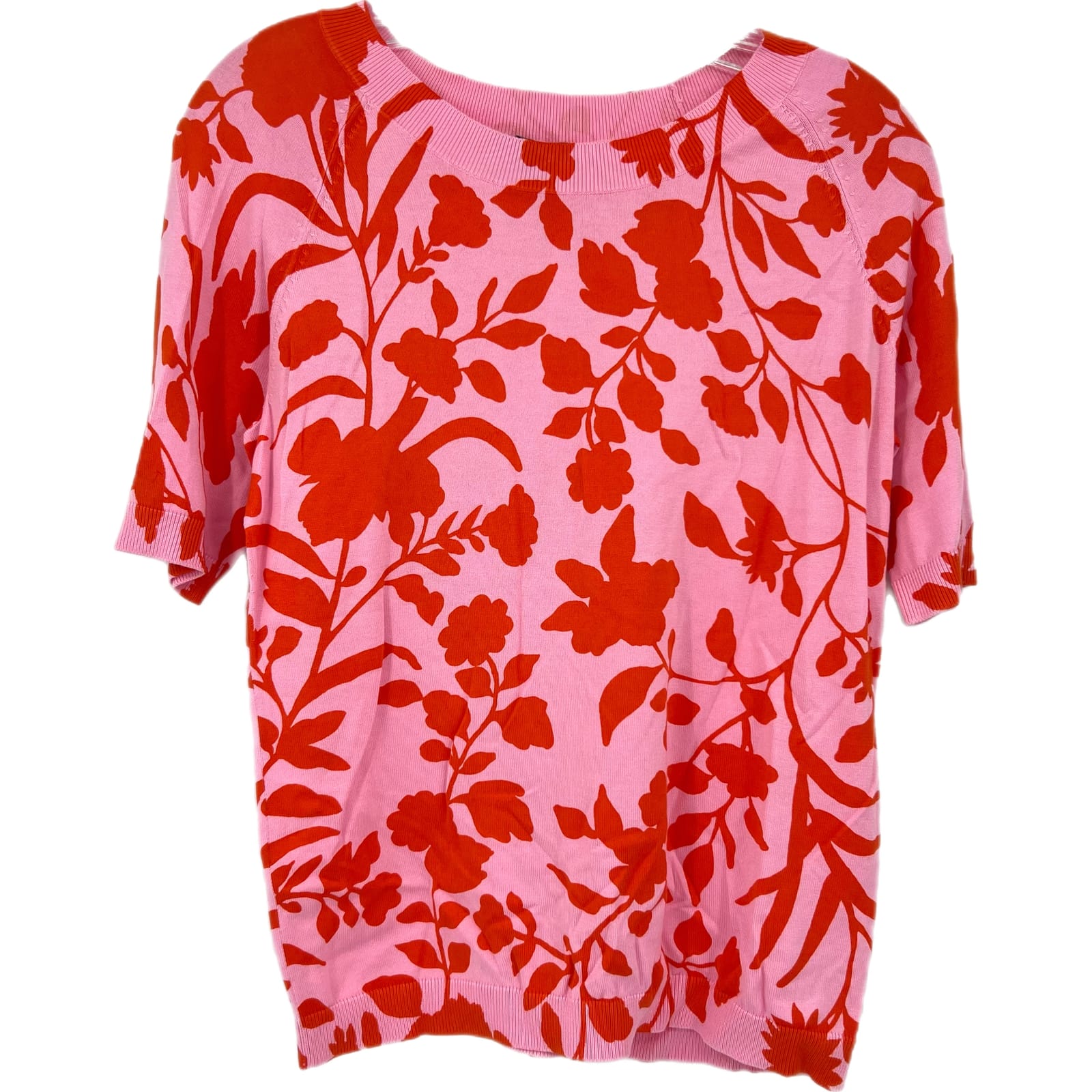 Talbots Pink Floral Cotton Short Sleeve T-Shirt