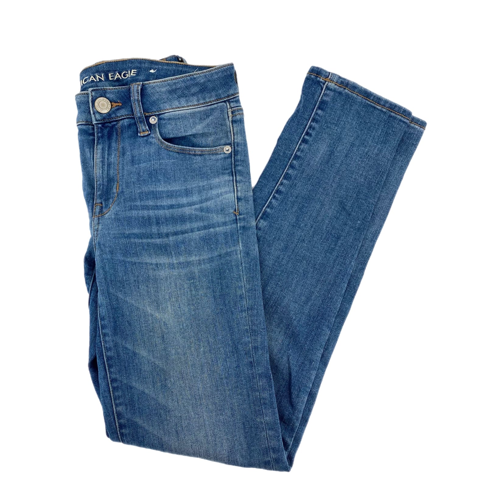 American Eagle Outfitters Blue Mid-Rise Skinny Jeans