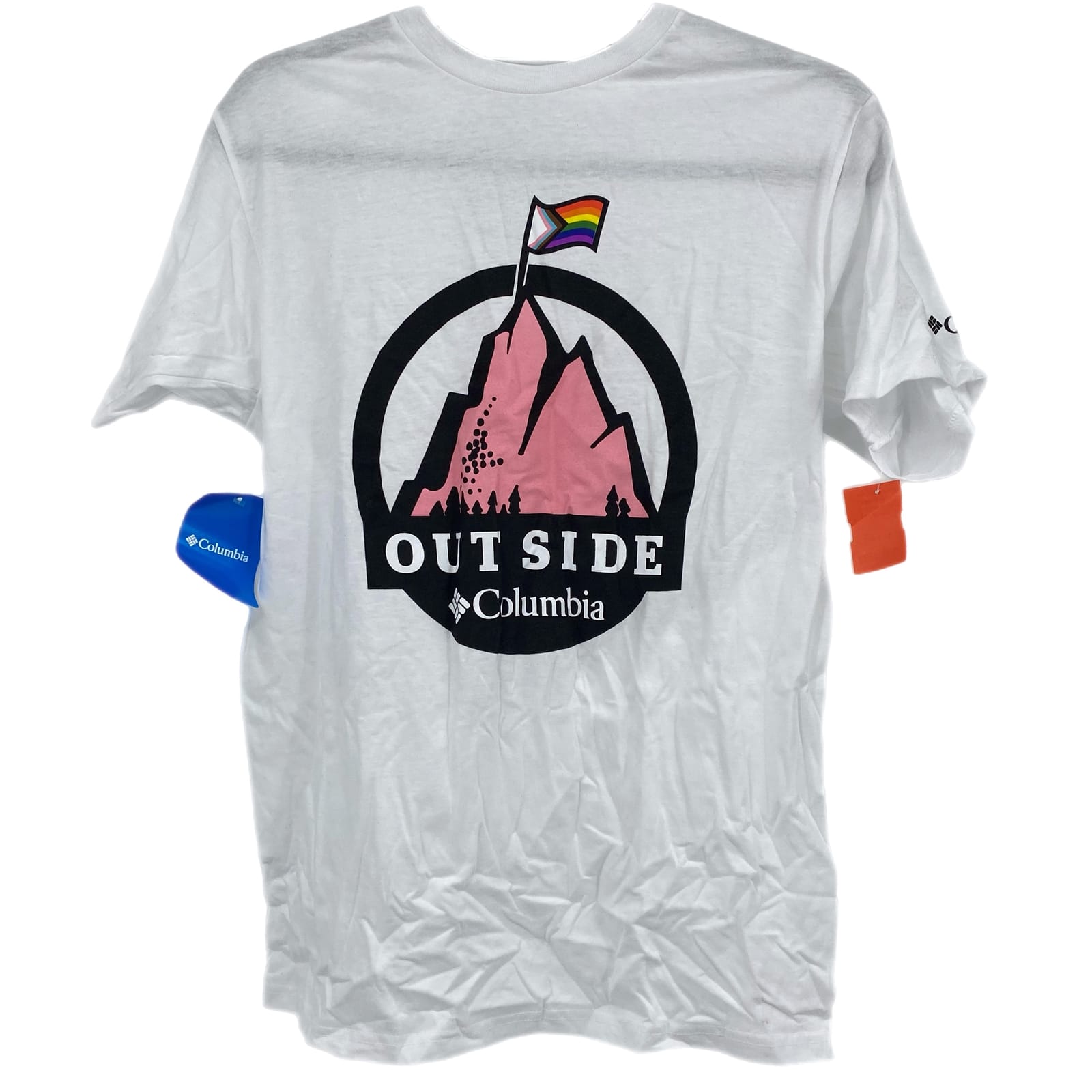 Columbia White Basic Short Sleeve T-Shirt