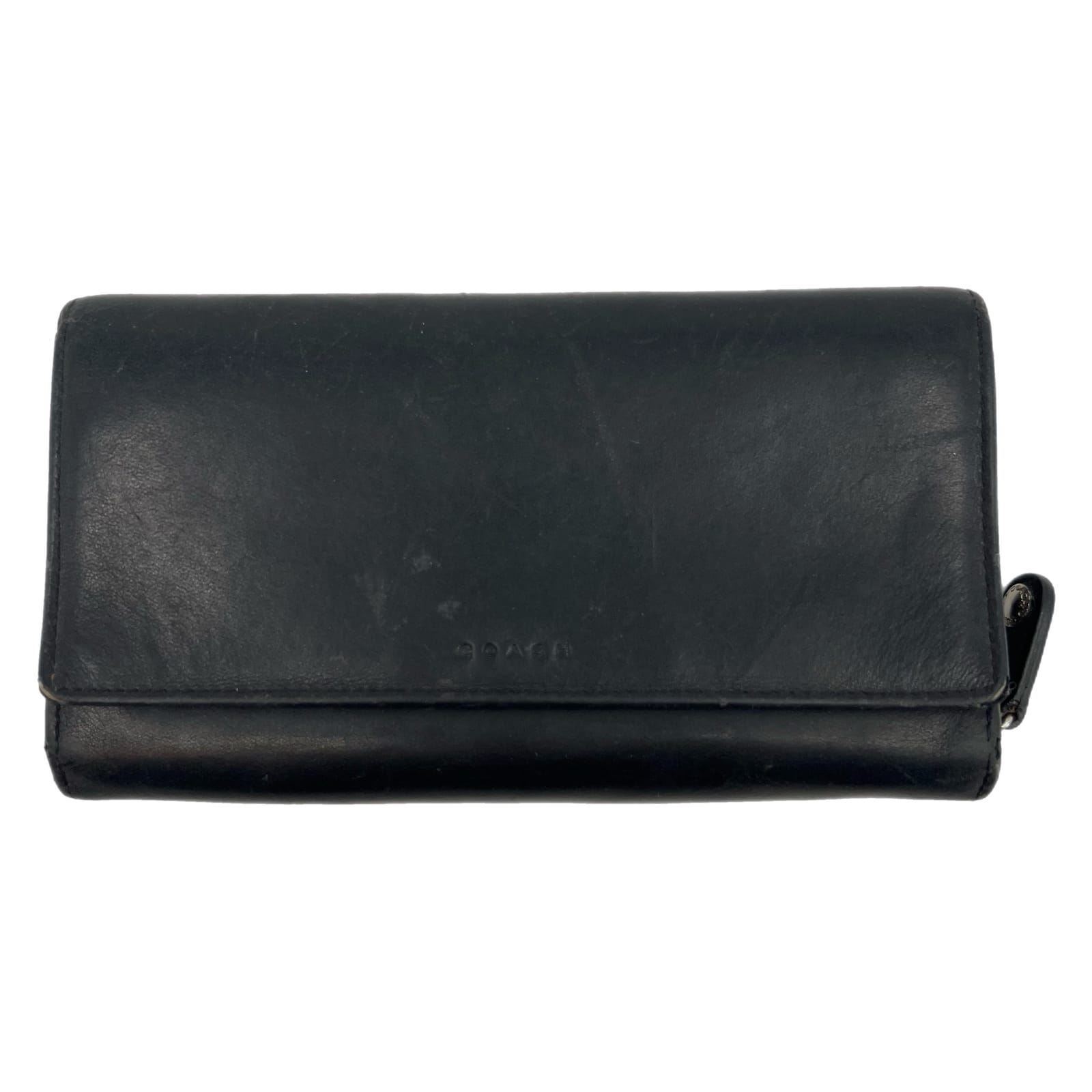 Coach Black Snap Leather Wallet