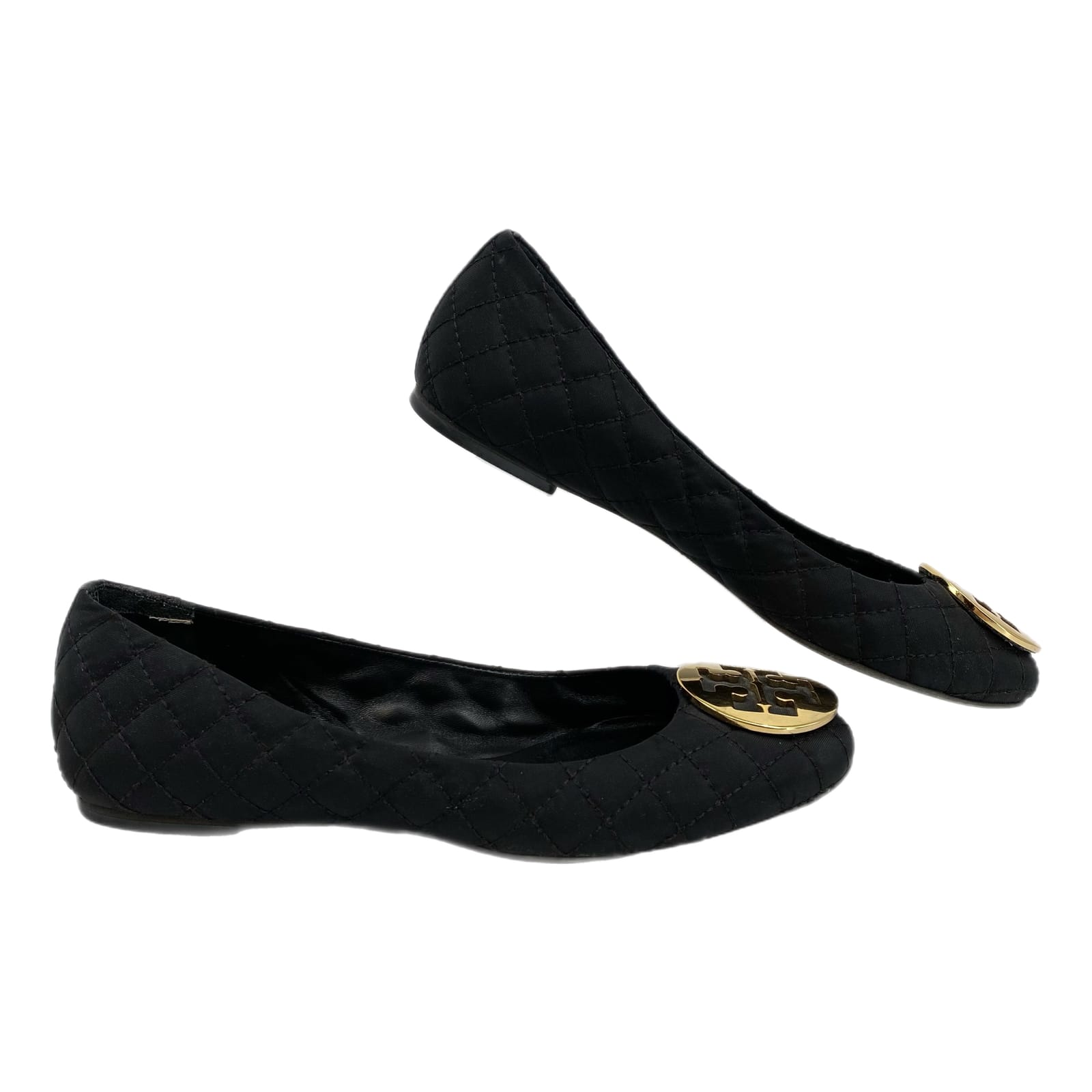 Tory Burch Black Quilted Flats