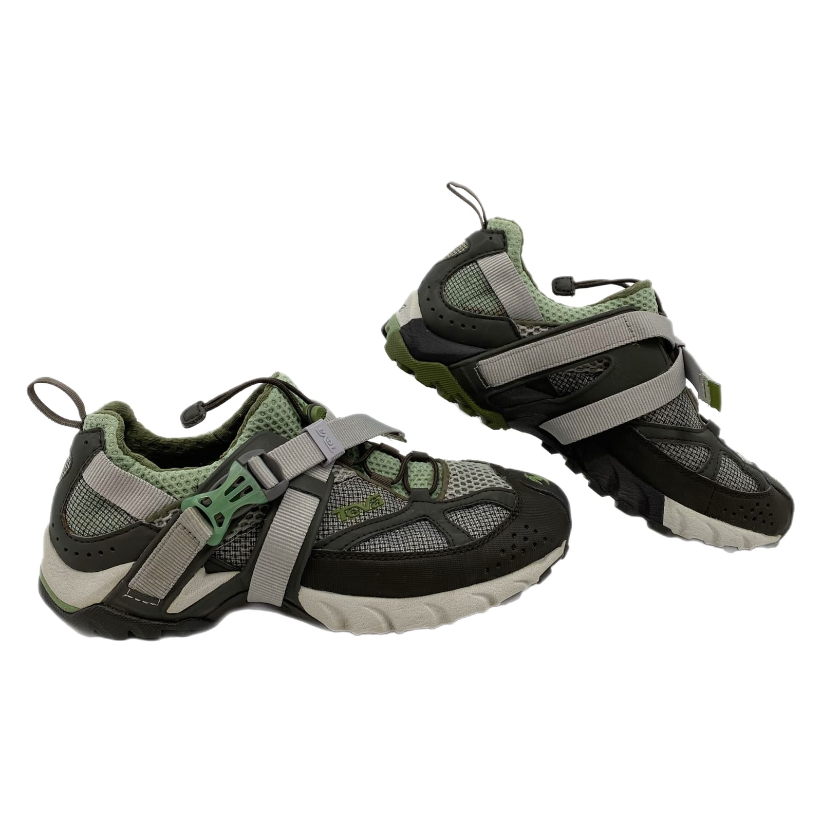 Teva Gray Green Buckle Athletic Sneakers