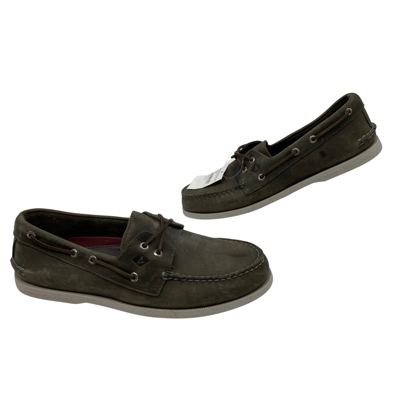 Sperry Green Leather Boat Shoes