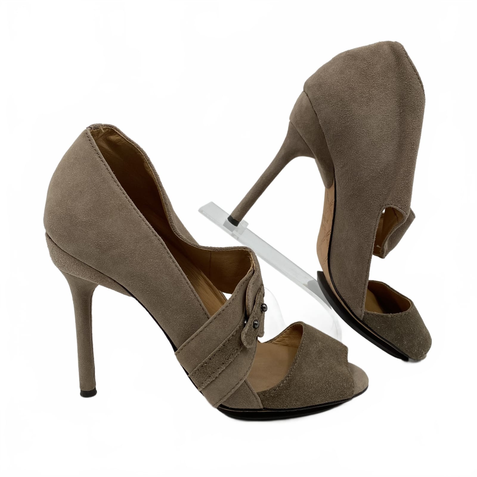 LAMB Beige Suede Stiletto Heels