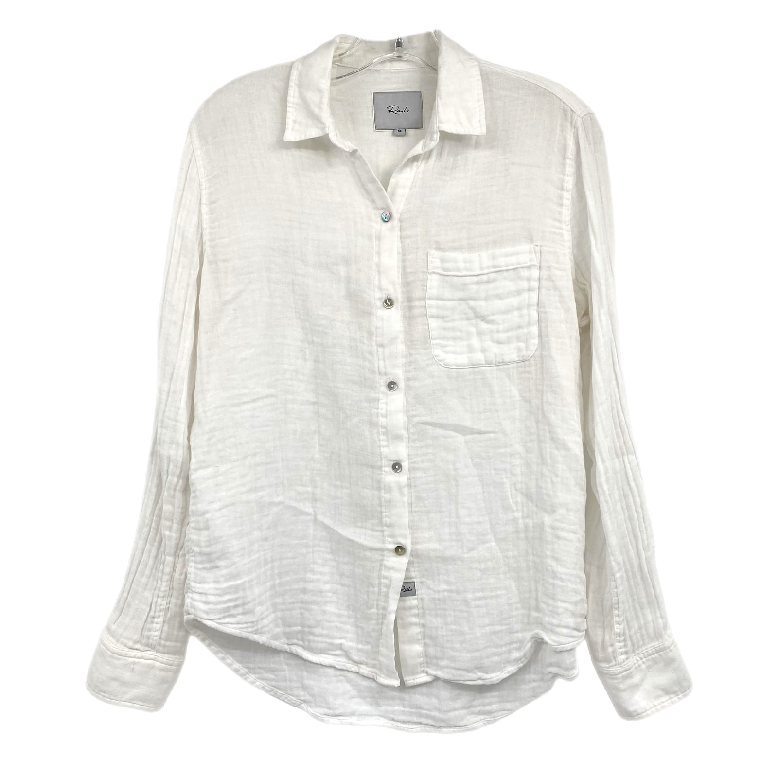 Rails White Crinkled Button-Up Shirt