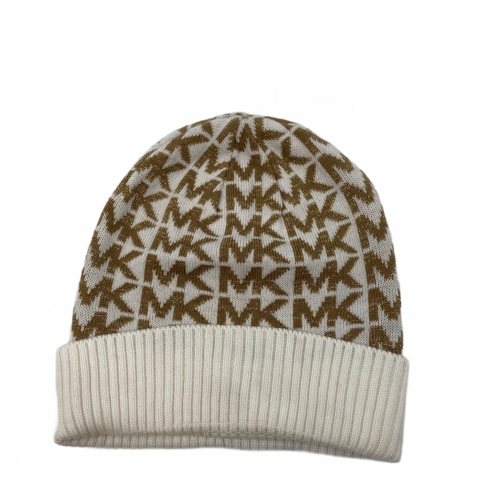Michael Kors White Beanie with Gold Accent