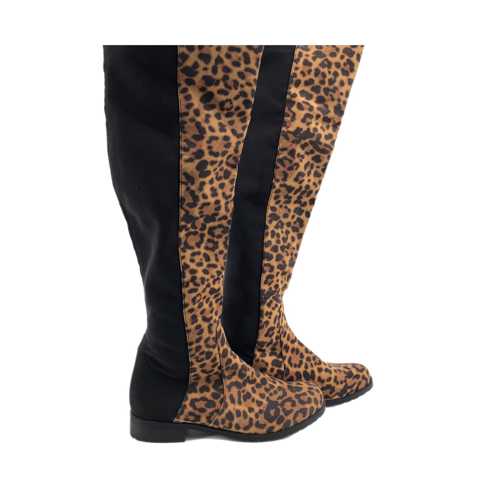Unisa Black and Brown Over the Knee Boots