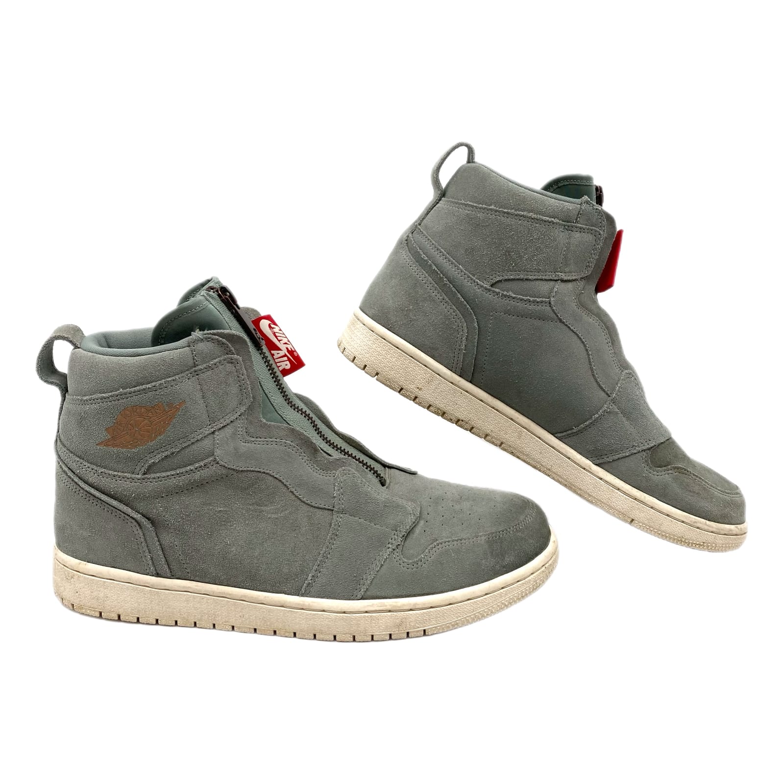 Nike Sage Green Suede Zip-Up Sneakers