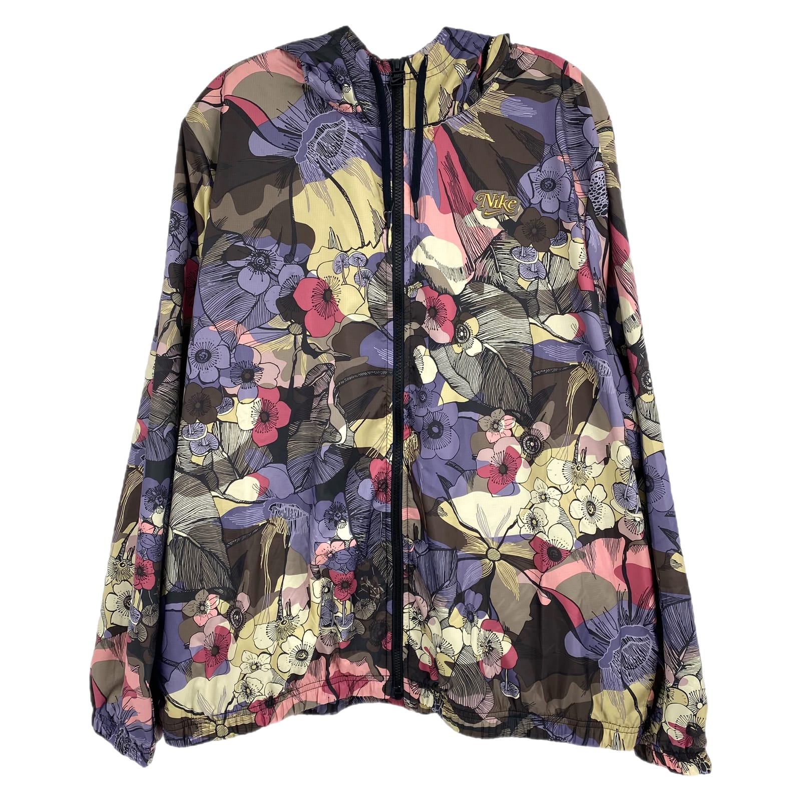 Nike Purple Yellow Floral Windbreaker