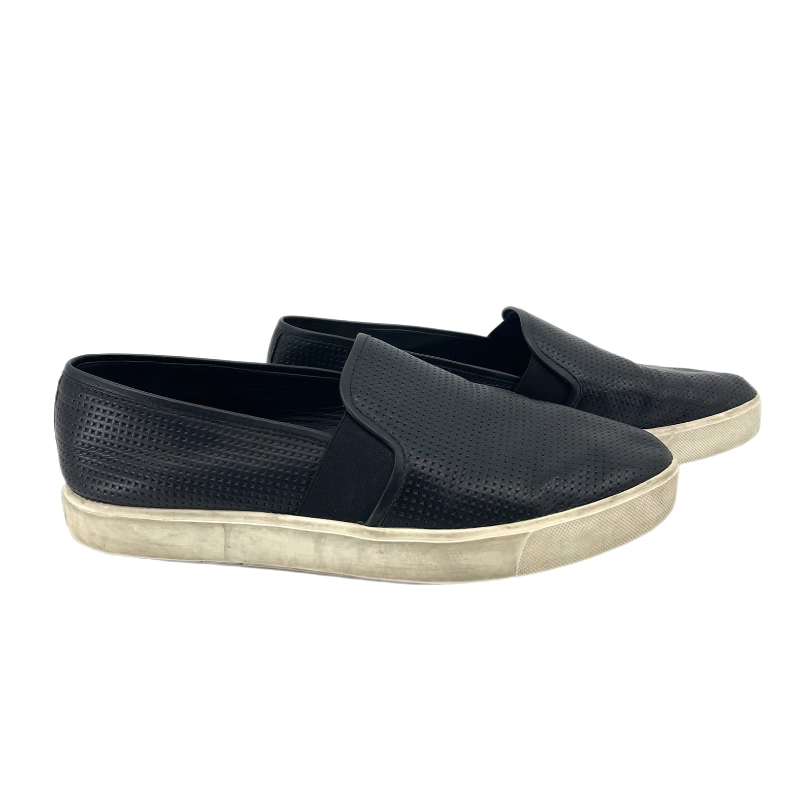 Vince Black and White Leather Flats & Loafers