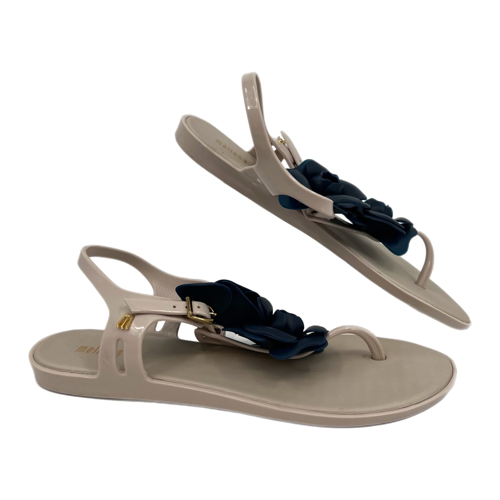 Melissa Beige & Blue Jason Wu Floral Sandals