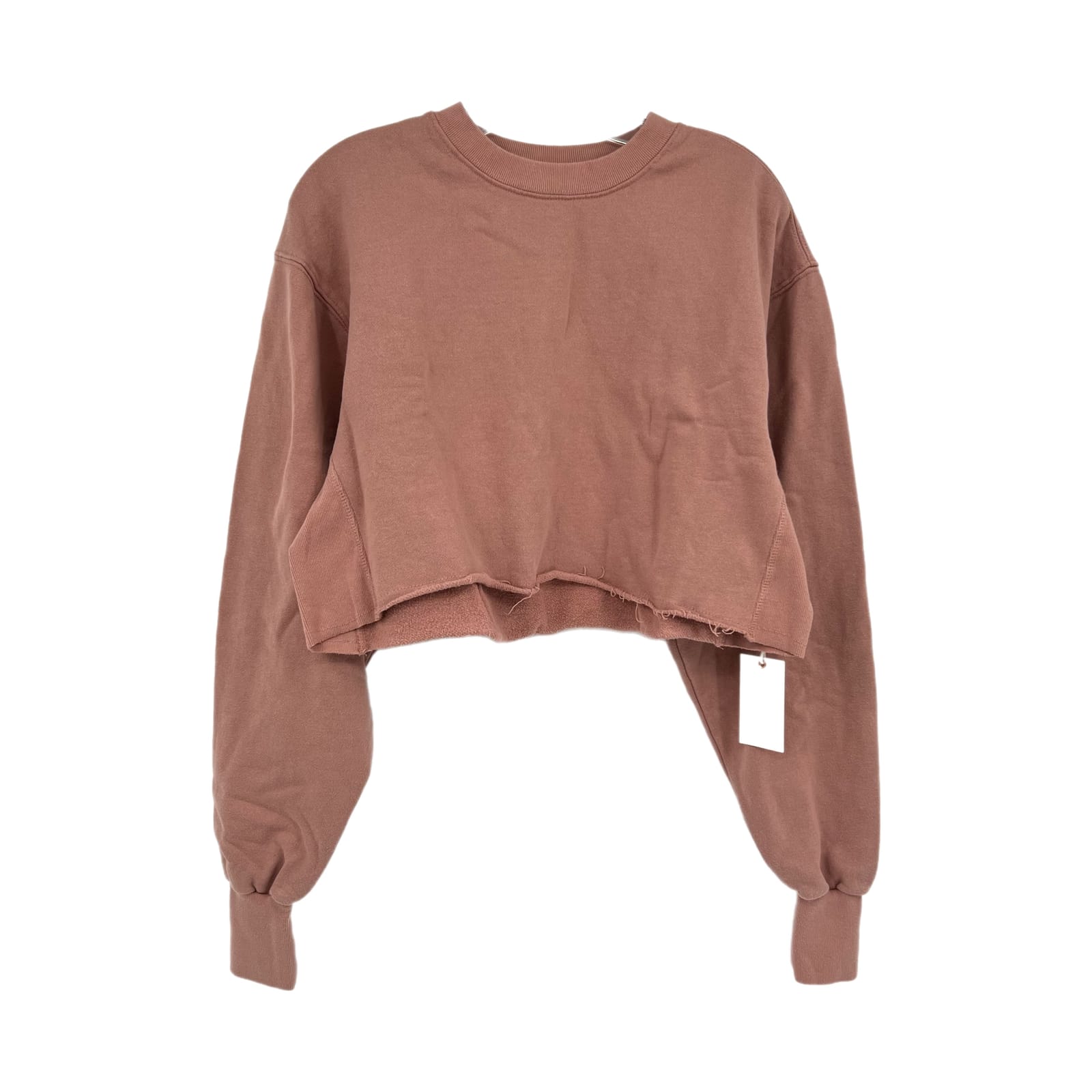 Good American Pink Cropped Crewneck Sweatshirt