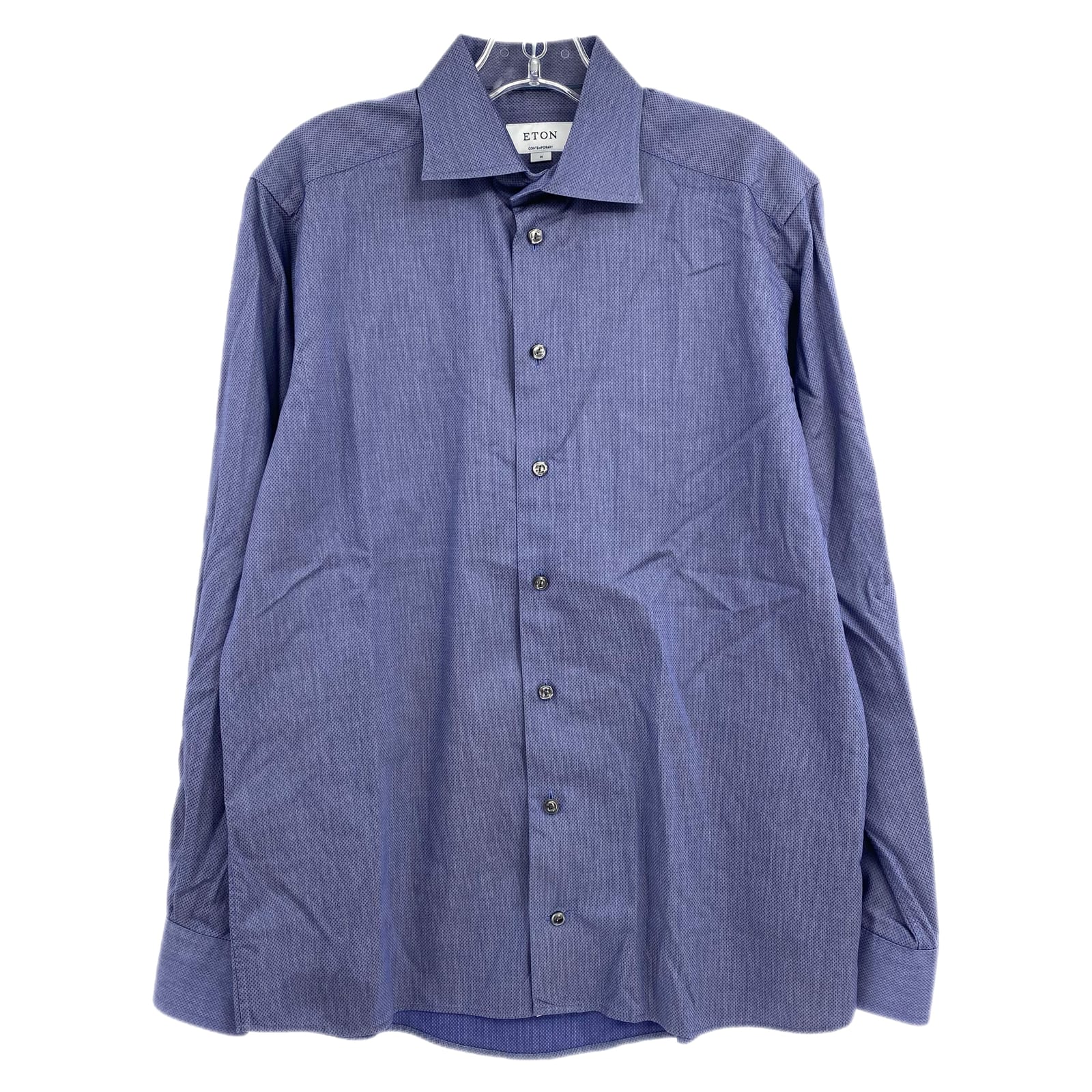 Eton Blue Long Sleeve Button-Up Shirt