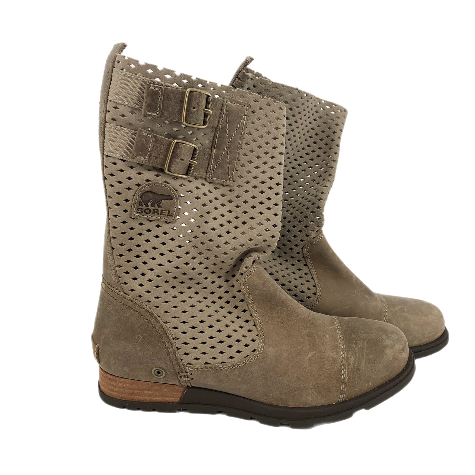 Sorel Beige Leather Ankle Boots & Booties