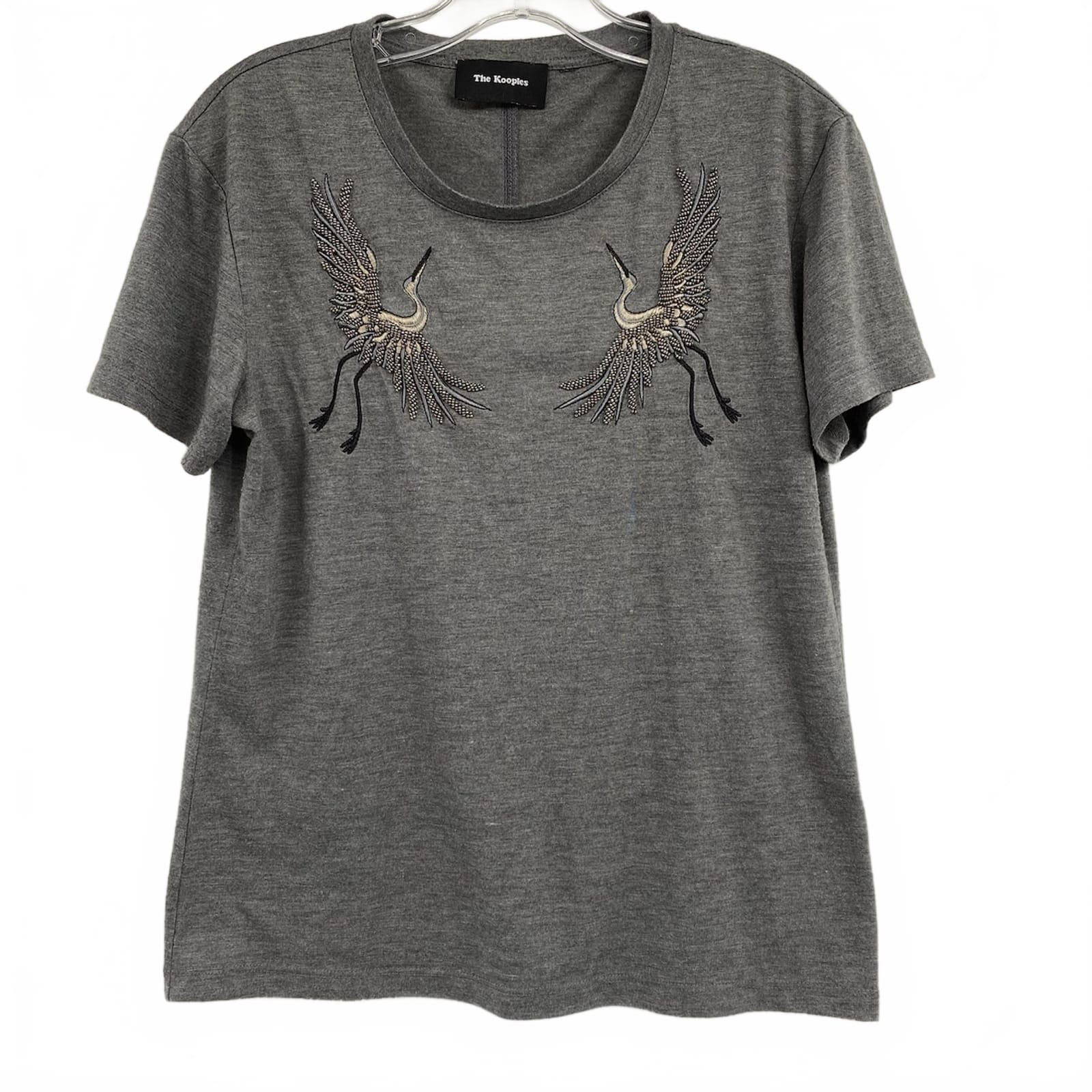 The Kooples Gray Beaded Heron Tee