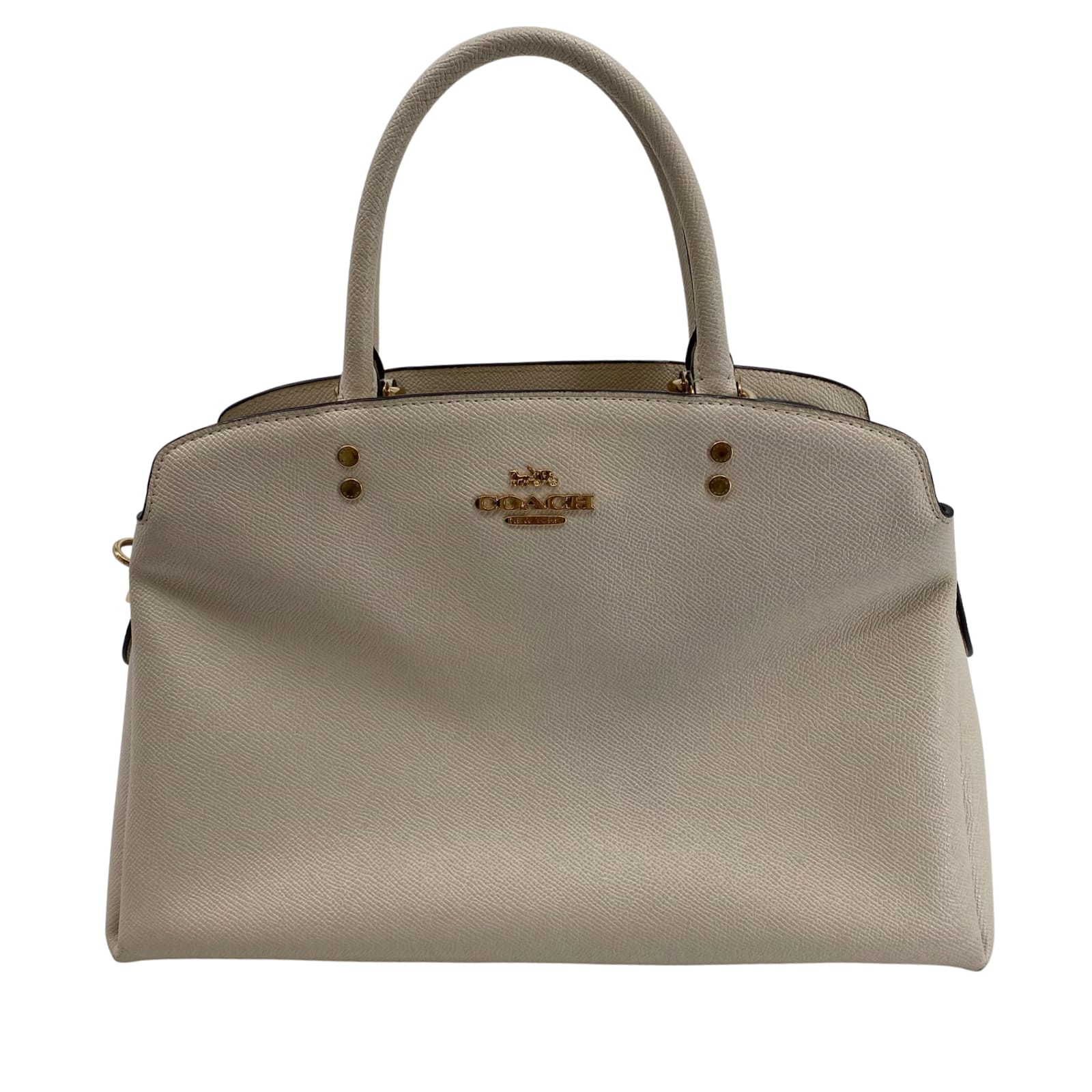Coach Beige Leather Top Handle Shoulder Bag