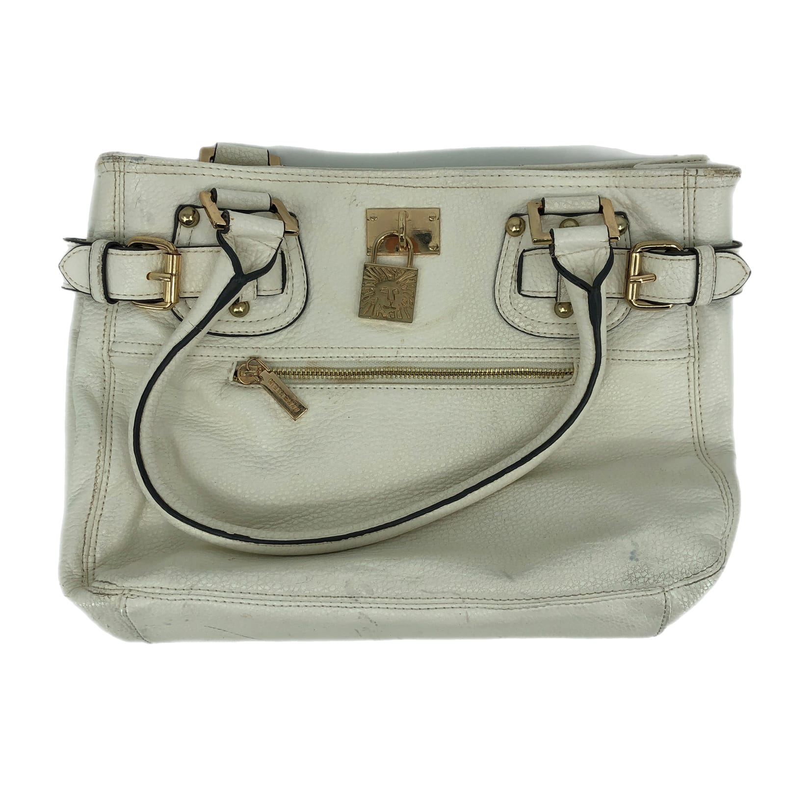 Anne Klein White/Gold Top Handle Shoulder Bag
