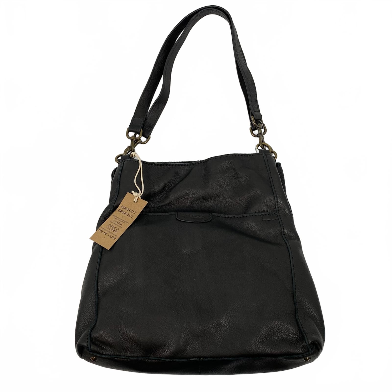 American Leather Black Leather Shoulder Bag