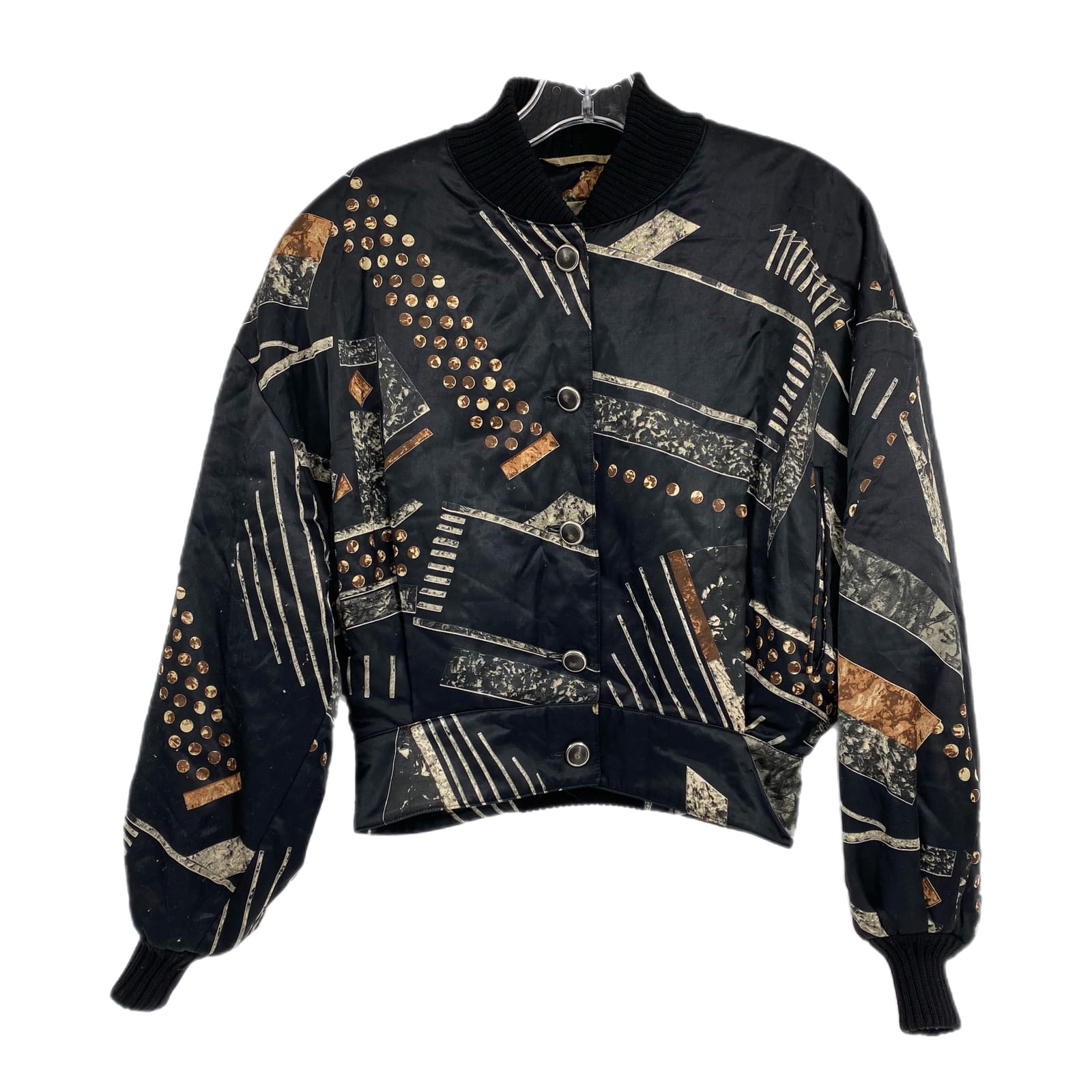 Crisca Black Brown Vintage Bomber Jacket