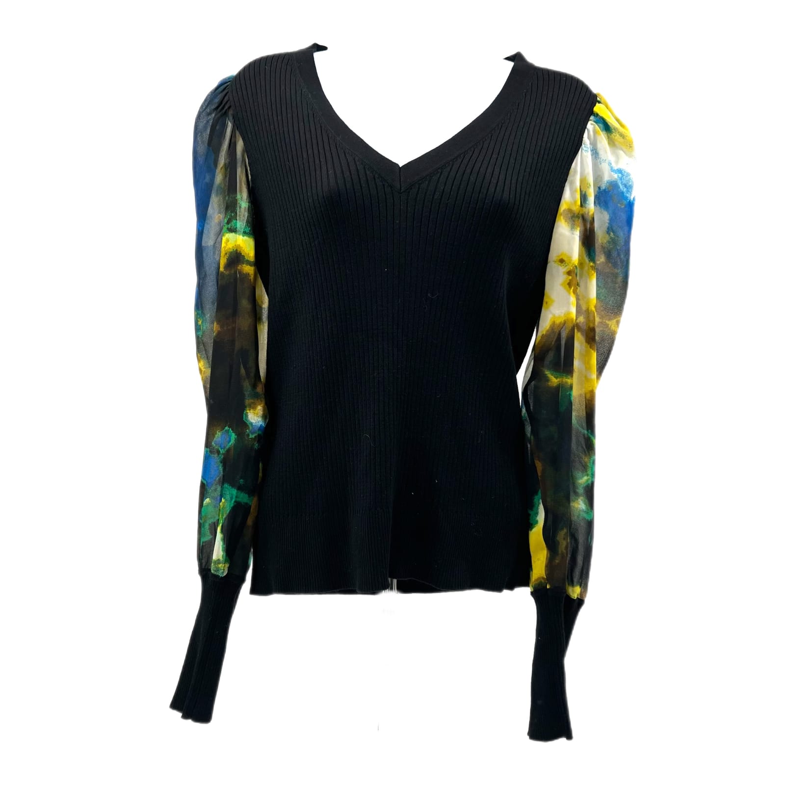 DKNY Black V-Neck Pullover Sweater