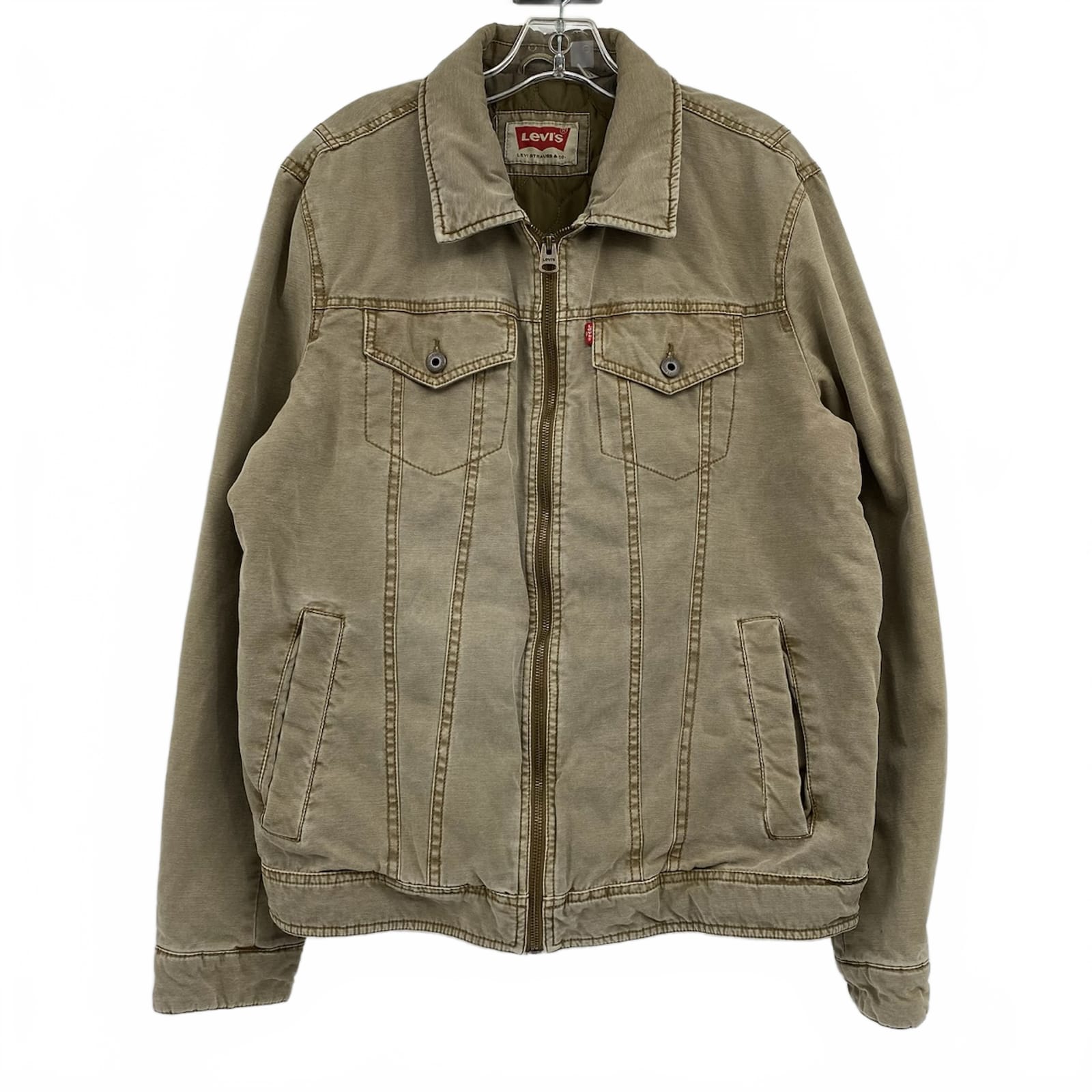 Levi's Beige Quilted Lined Zip-Up Jacket