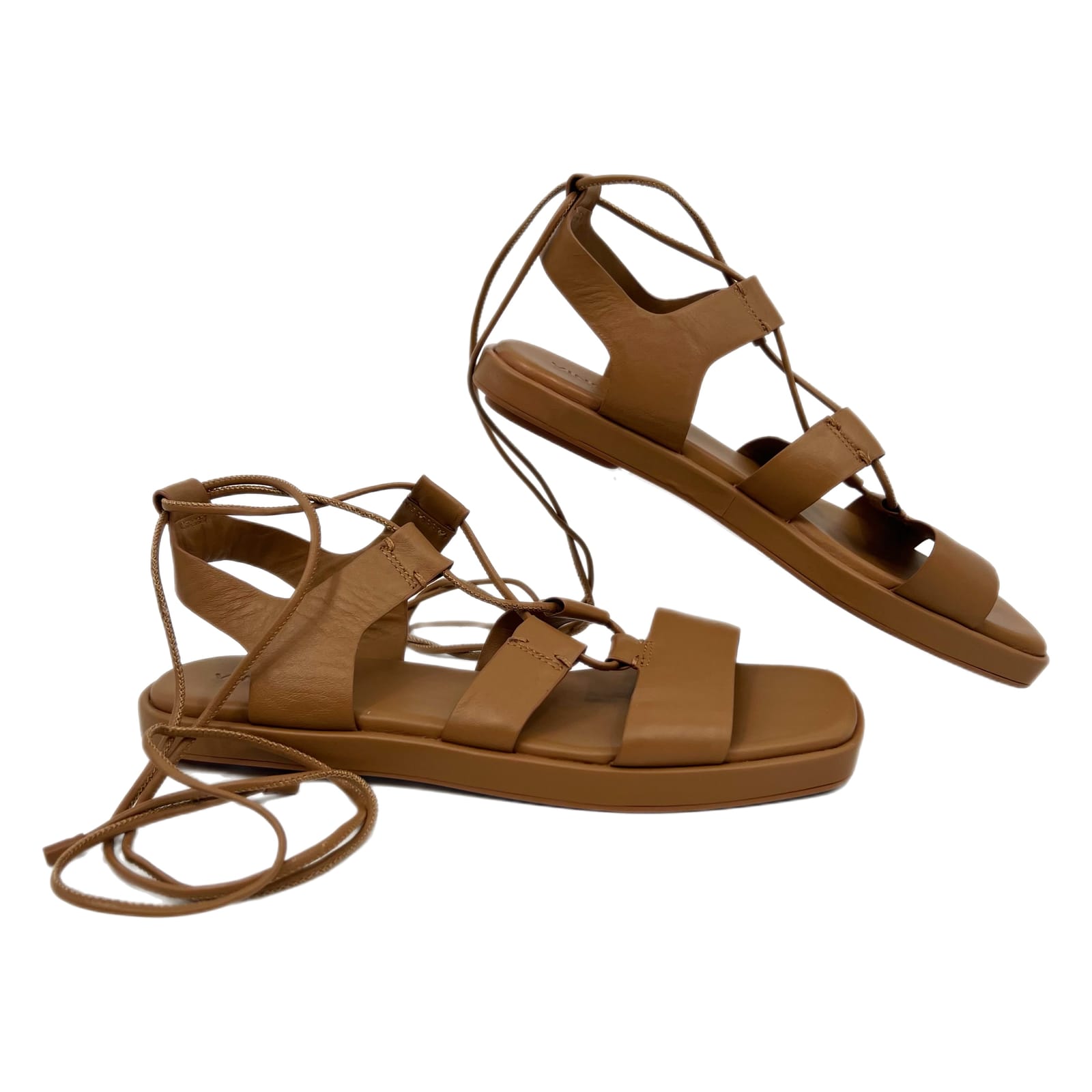 Vince Tan Gladiator Lace Up Sandals