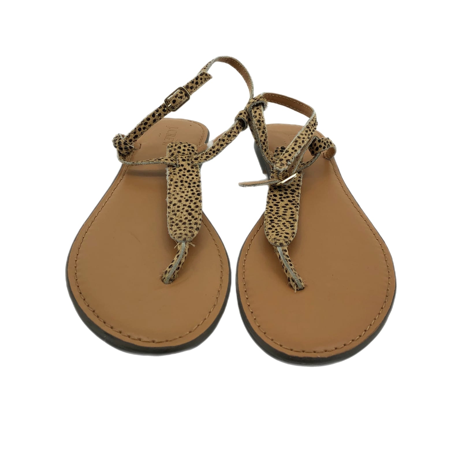 J. Crew Brown Leather Flip Flop Sandals