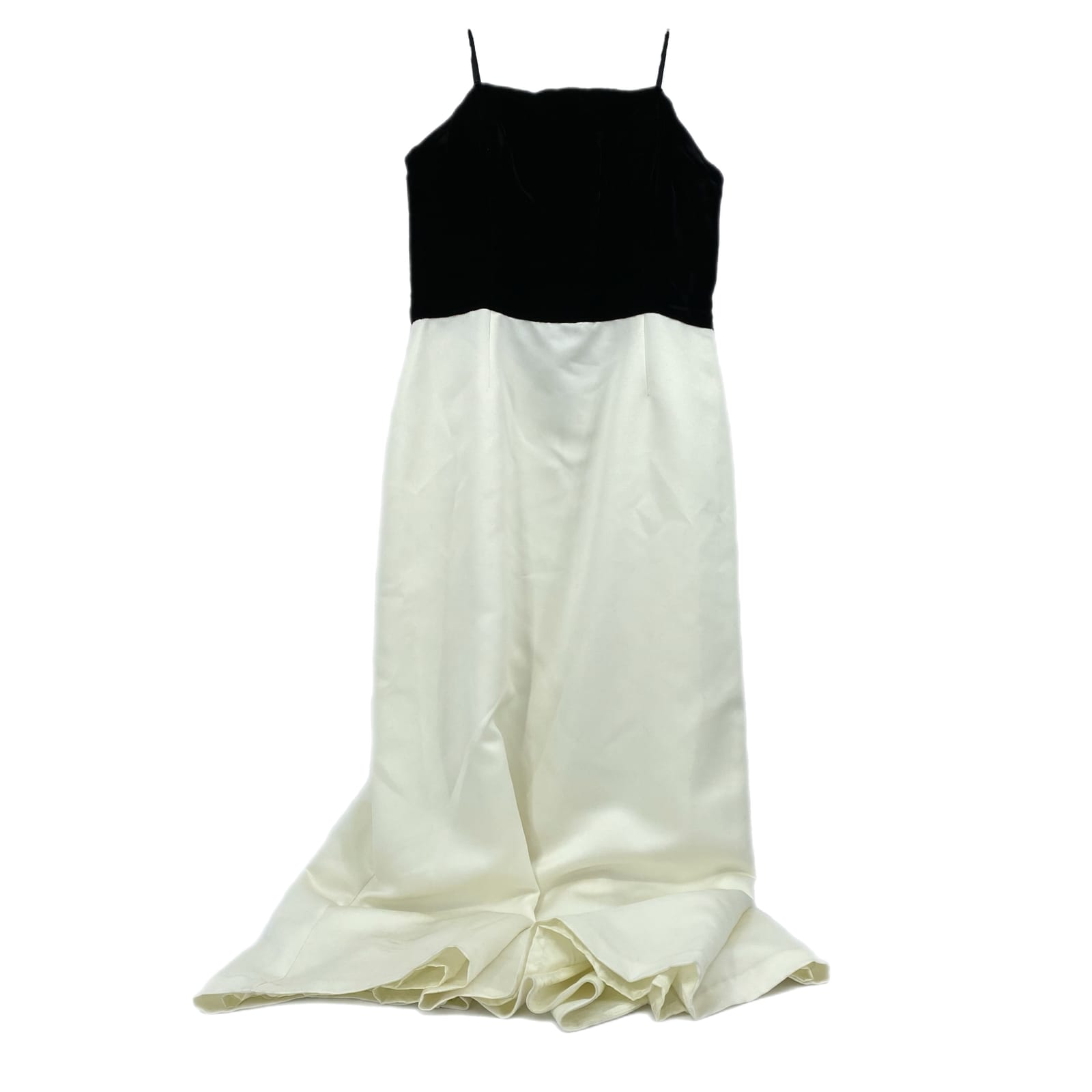 Alex Evenings Black & White Velvet Top Maxi Dress