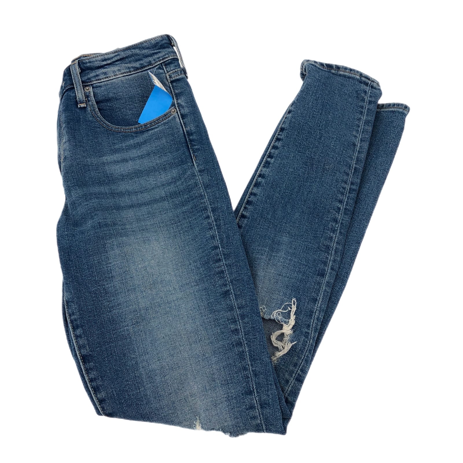 Levi's Blue Distressed Straight Leg Jeans