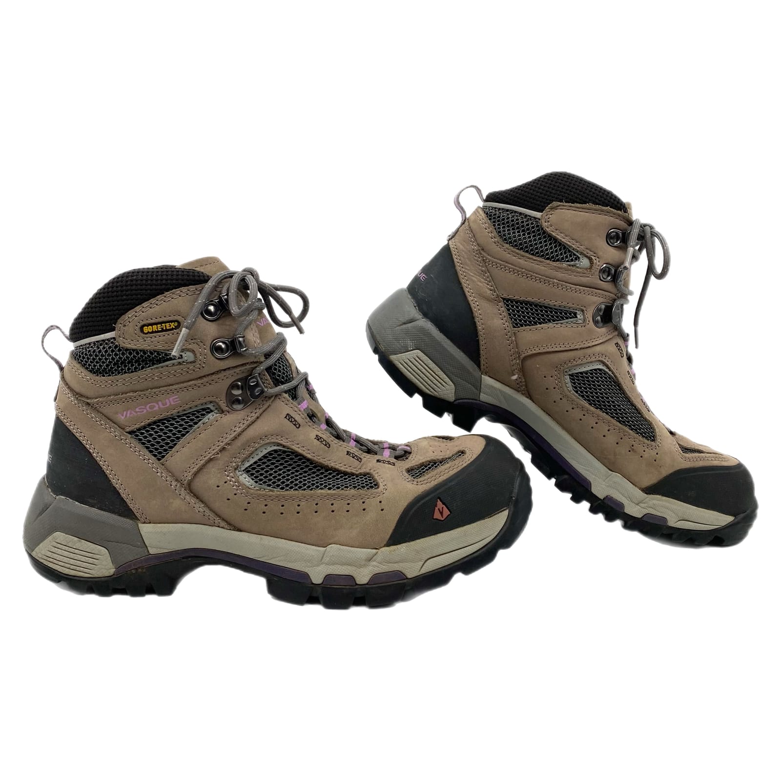 Vasque Brown Purple Leather Hiking Boots