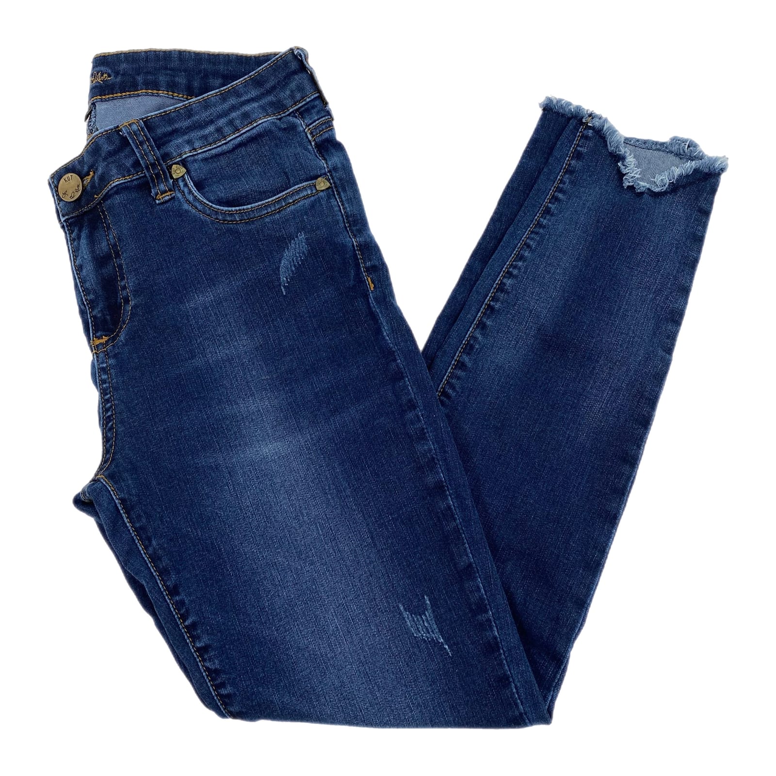 Kut from the Kloth Blue Dark Wash Connie Ankle Skinny Jeans