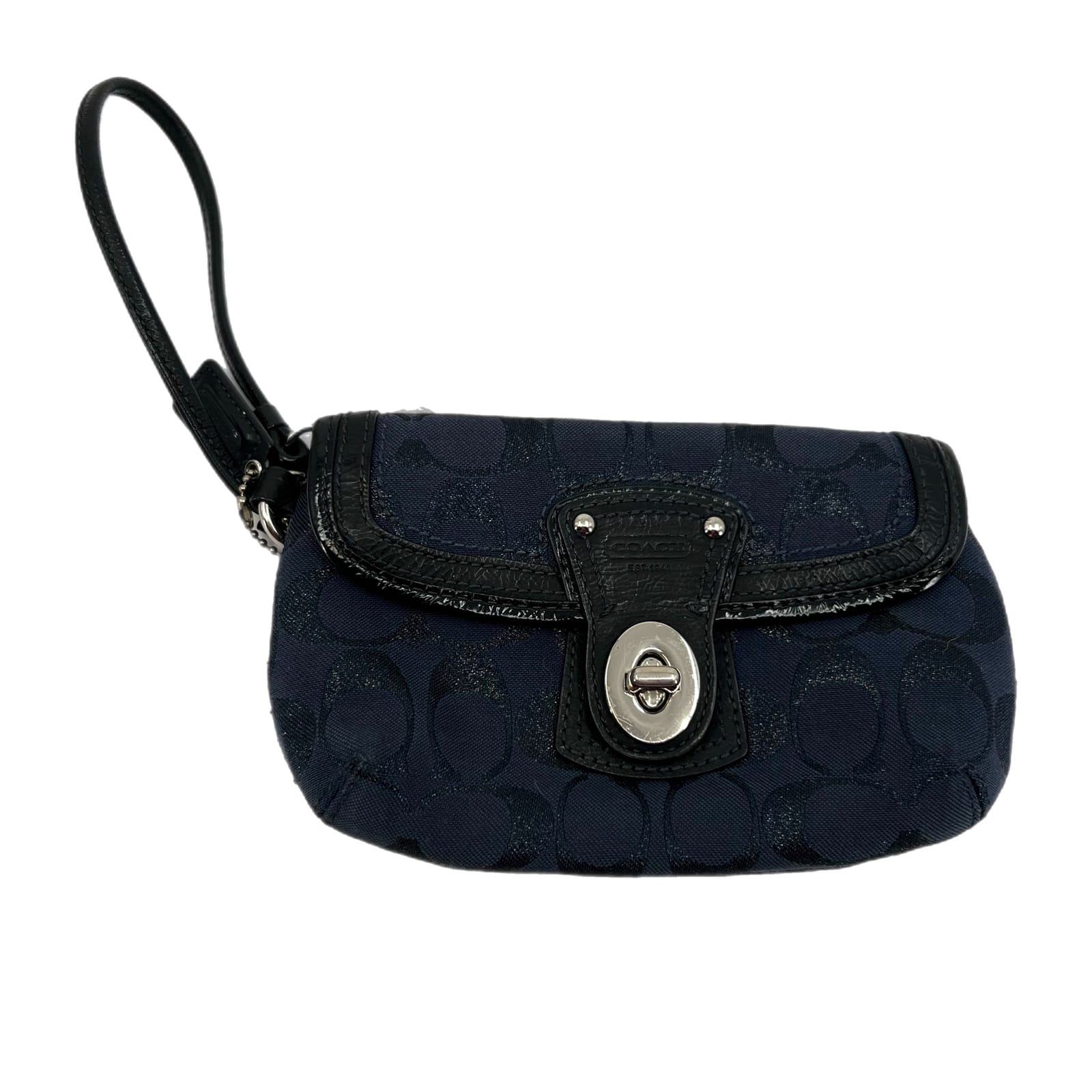 Coach Black and Blue Canvas Clutch Mini Bag