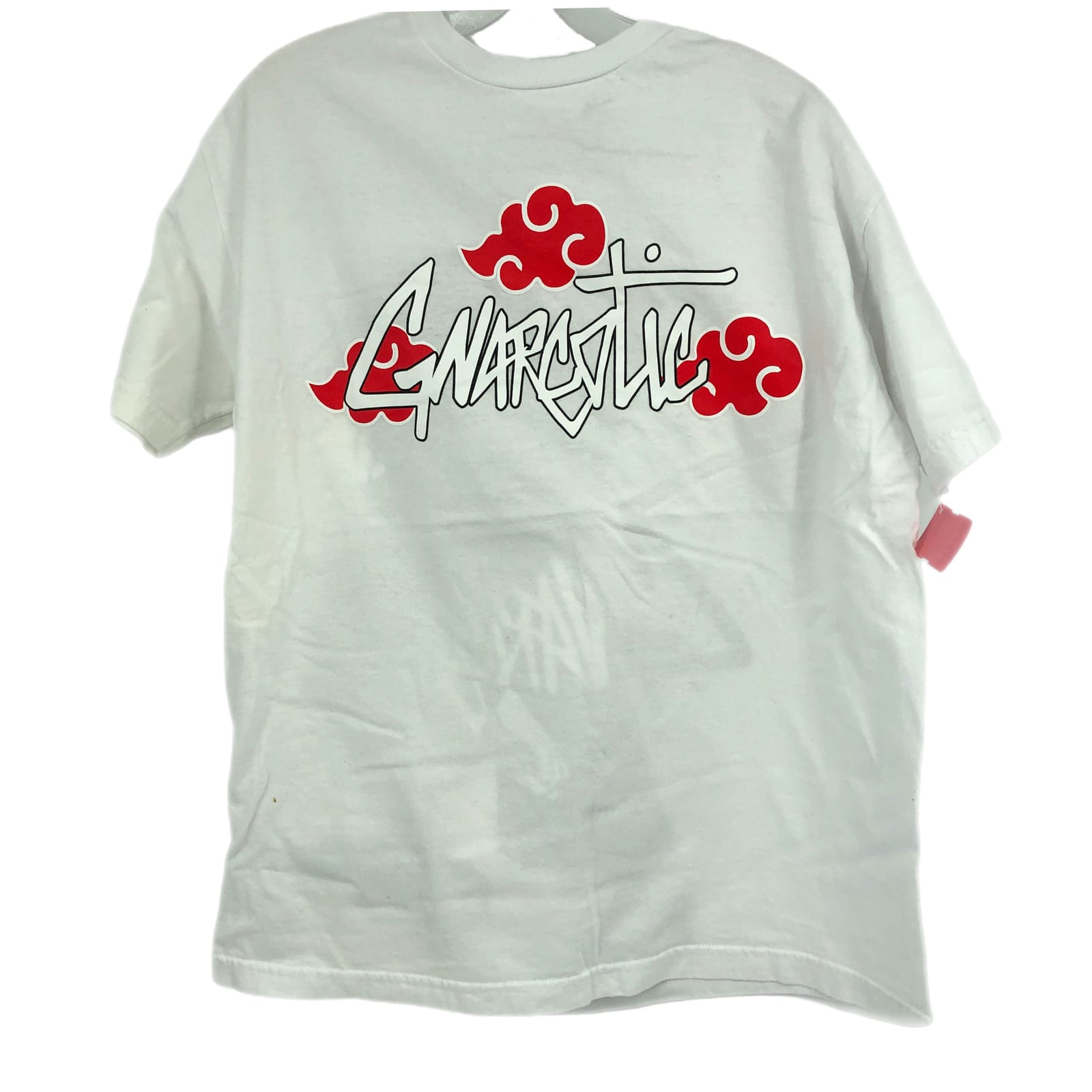 Vibrant White & Red Cotton Basic T-Shirt