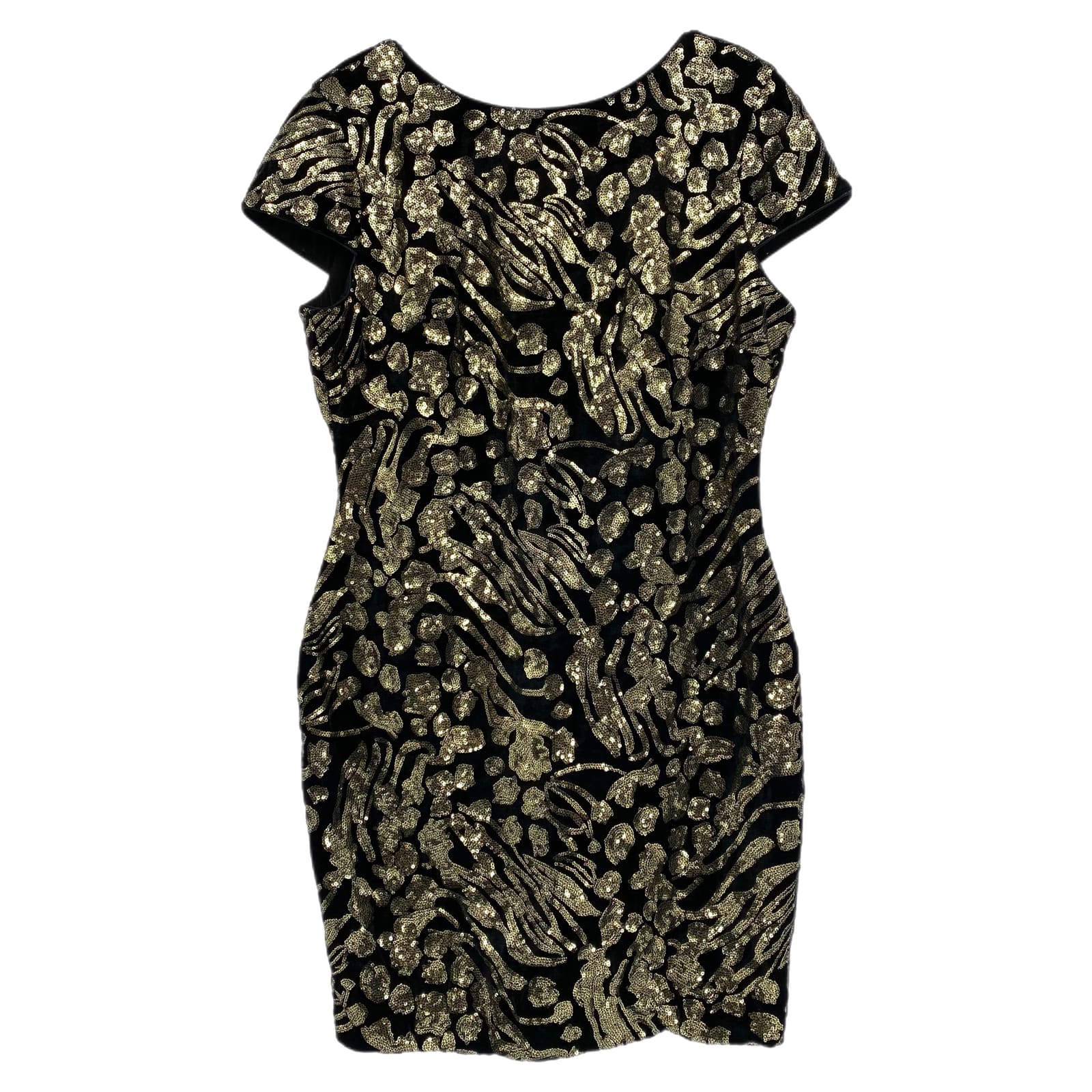 Dress the Population Black Velvet Sequin Backless Mini Dress