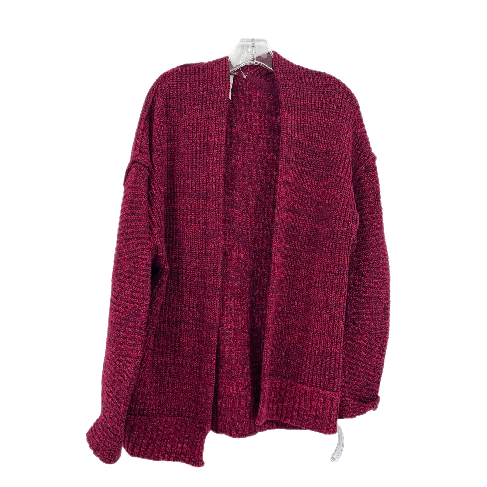Free People Red/Purple Solid Cardigan