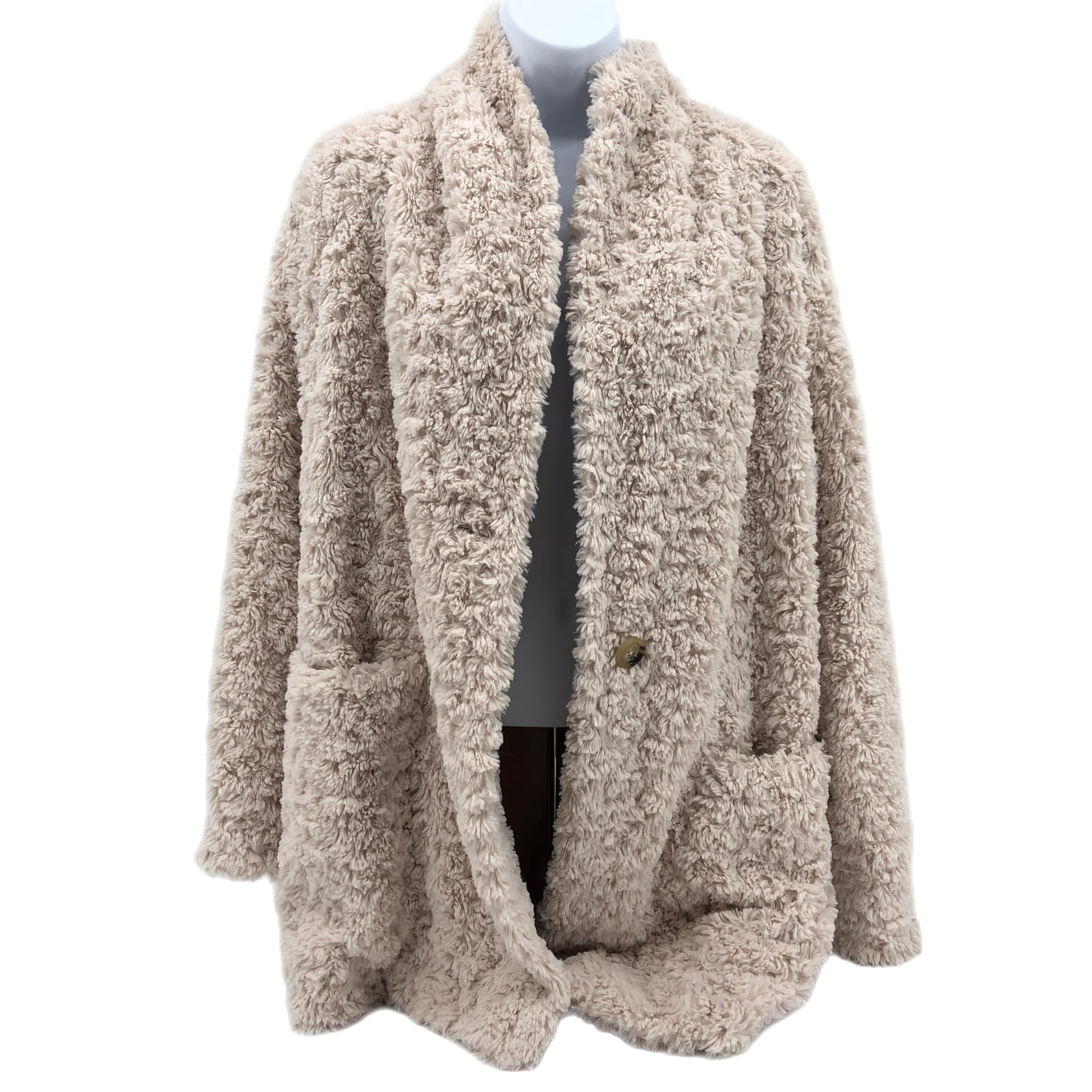 Wilfred Beige Mid-Length Teddy Jacket