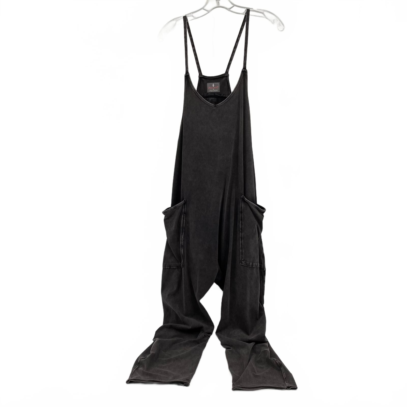 Free People Gray Cotton Blend One-Piece Jumpsuit