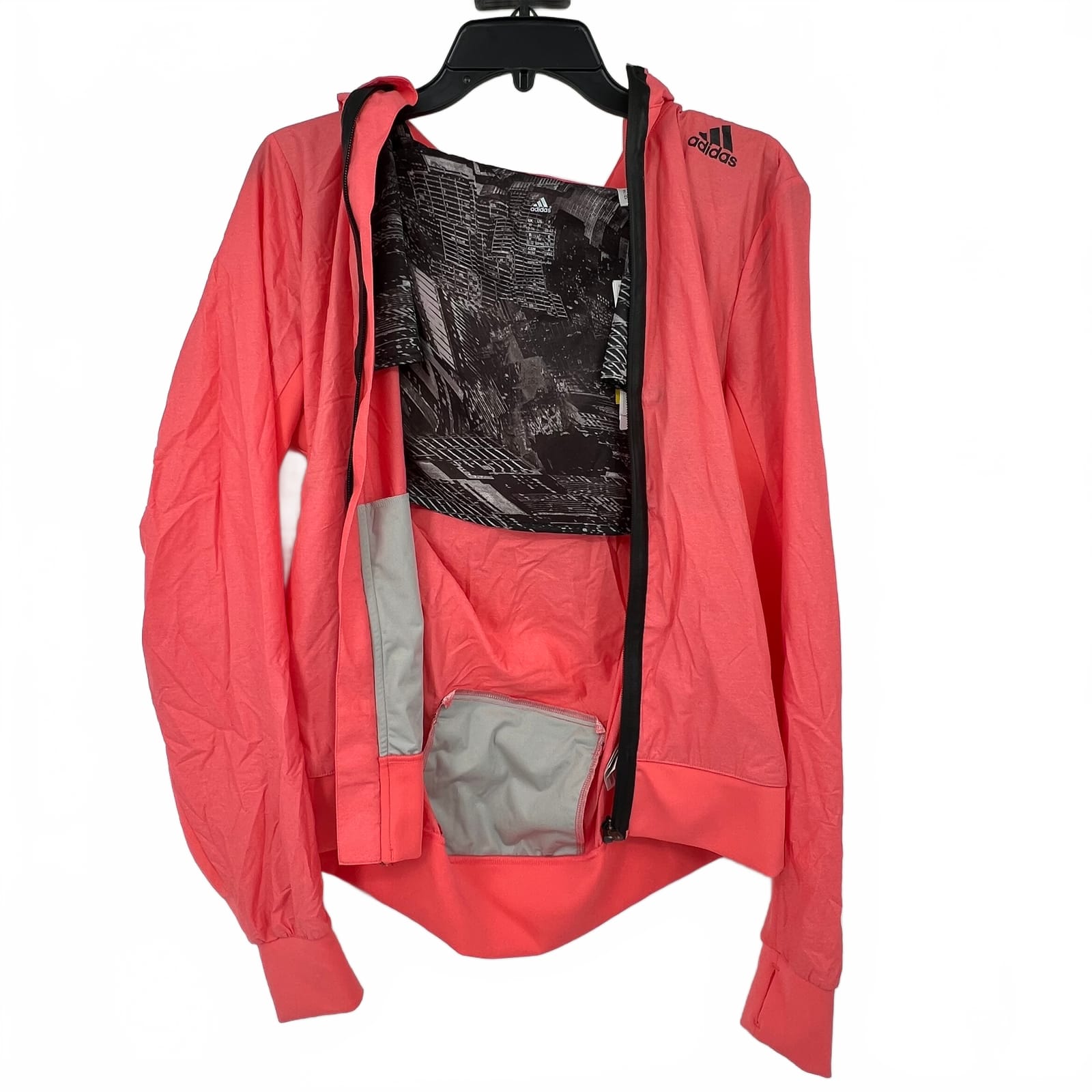 Adidas Coral/Black Zip Up Jacket