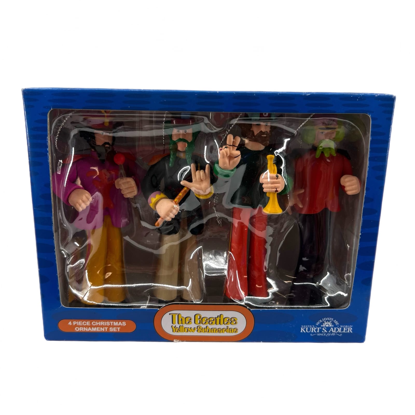 Kurt S. Adler The Beatles Yellow Submarine 4pc Christmas Ornament Set