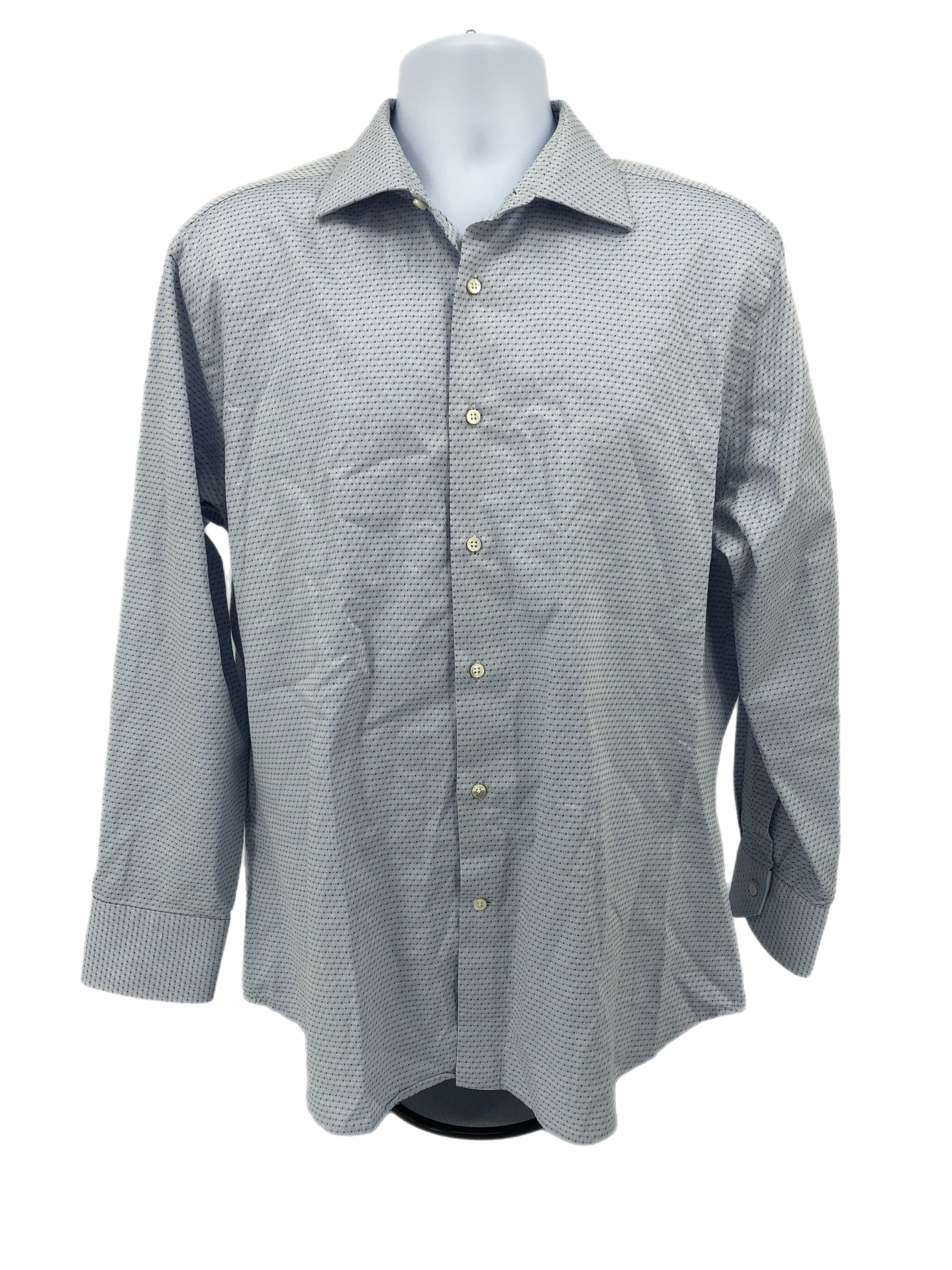 Canali Blue Button-Up Dress Shirt