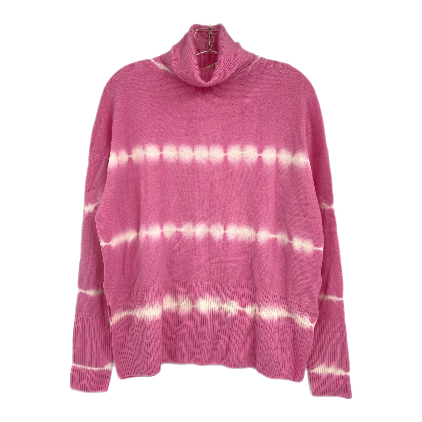 Cinq a Sept Pink White Tie Dye Turtleneck Sweater