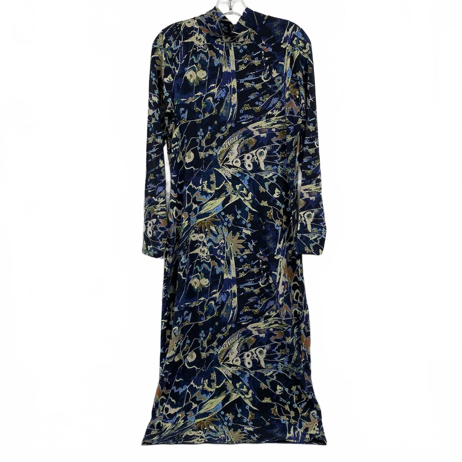 Ted Baker Blue Green Floral Bodycon Midi Dress