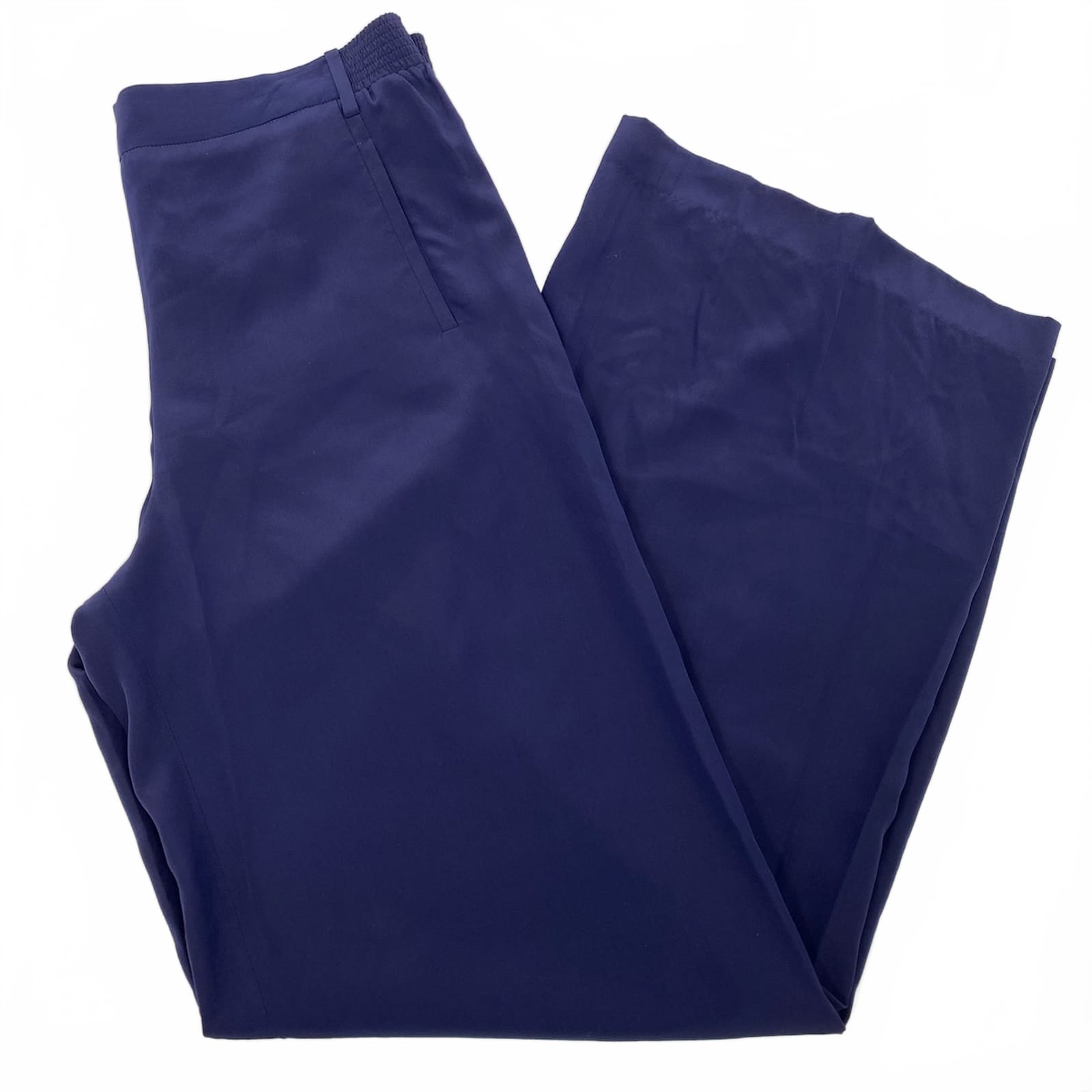 BCBGMaxAzria Runway Blue Silk Wide Leg Pants