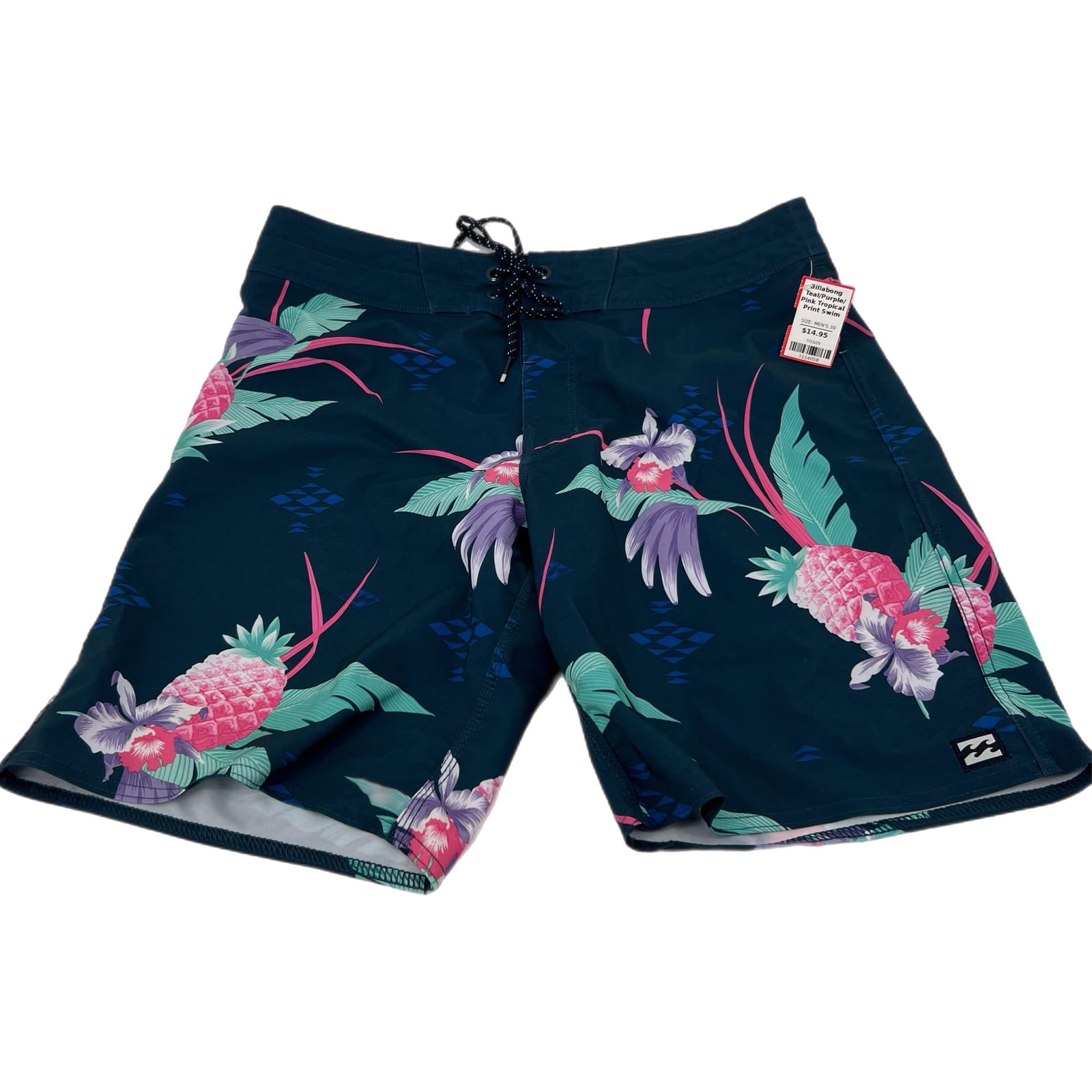 Billabong Purple and Green Tropical Hybrid Shorts