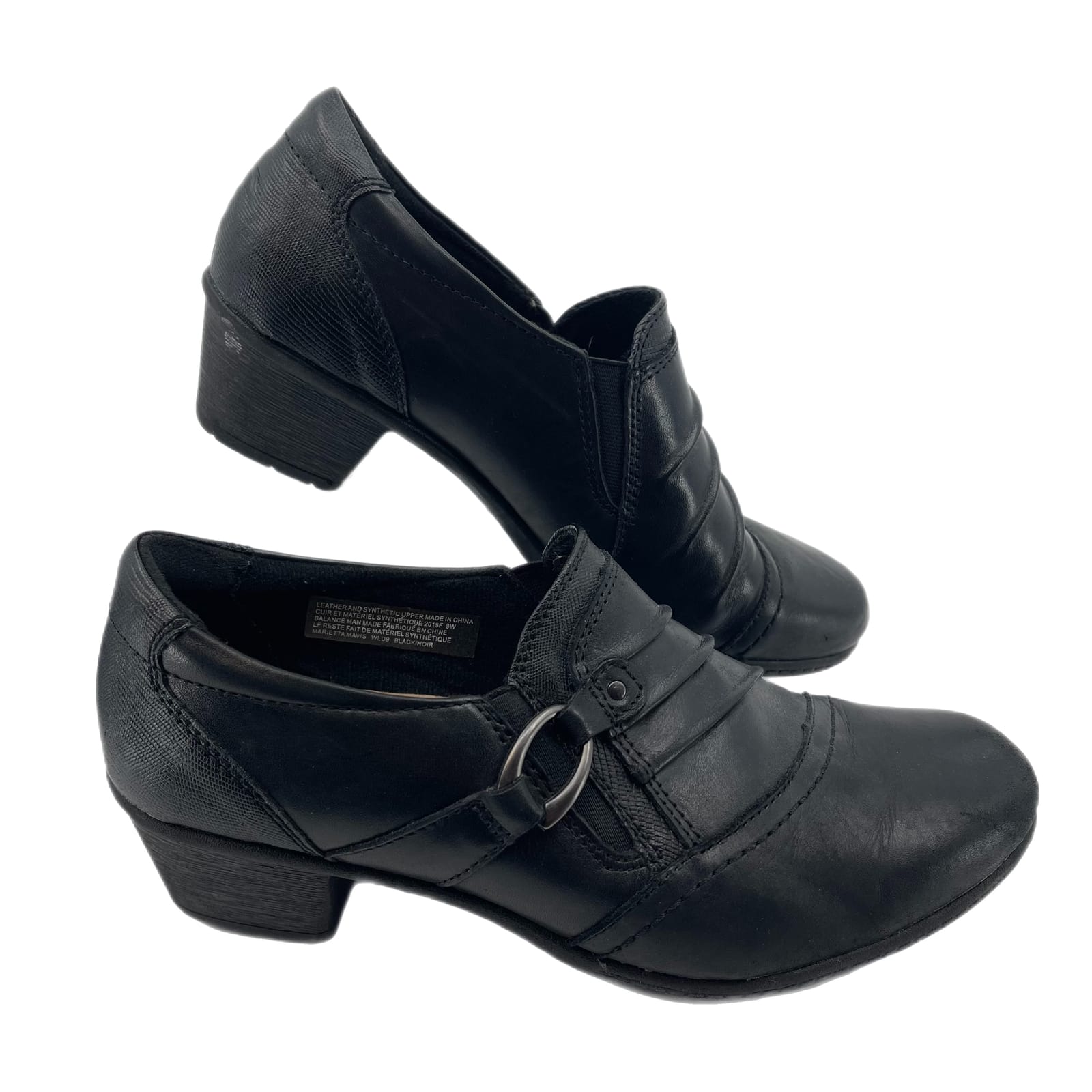Earth Origins Black Leather Mules & Clogs
