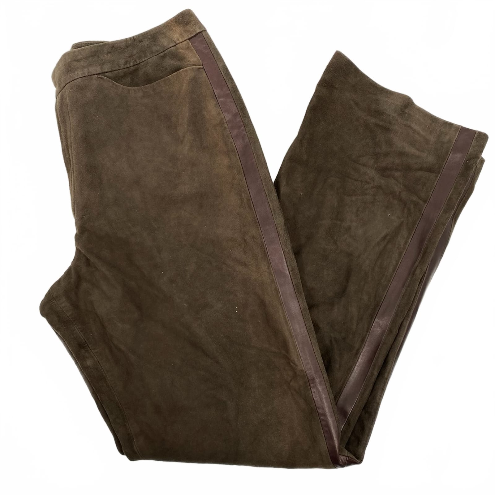 Faconnable Brown Goatskin Suede Pants