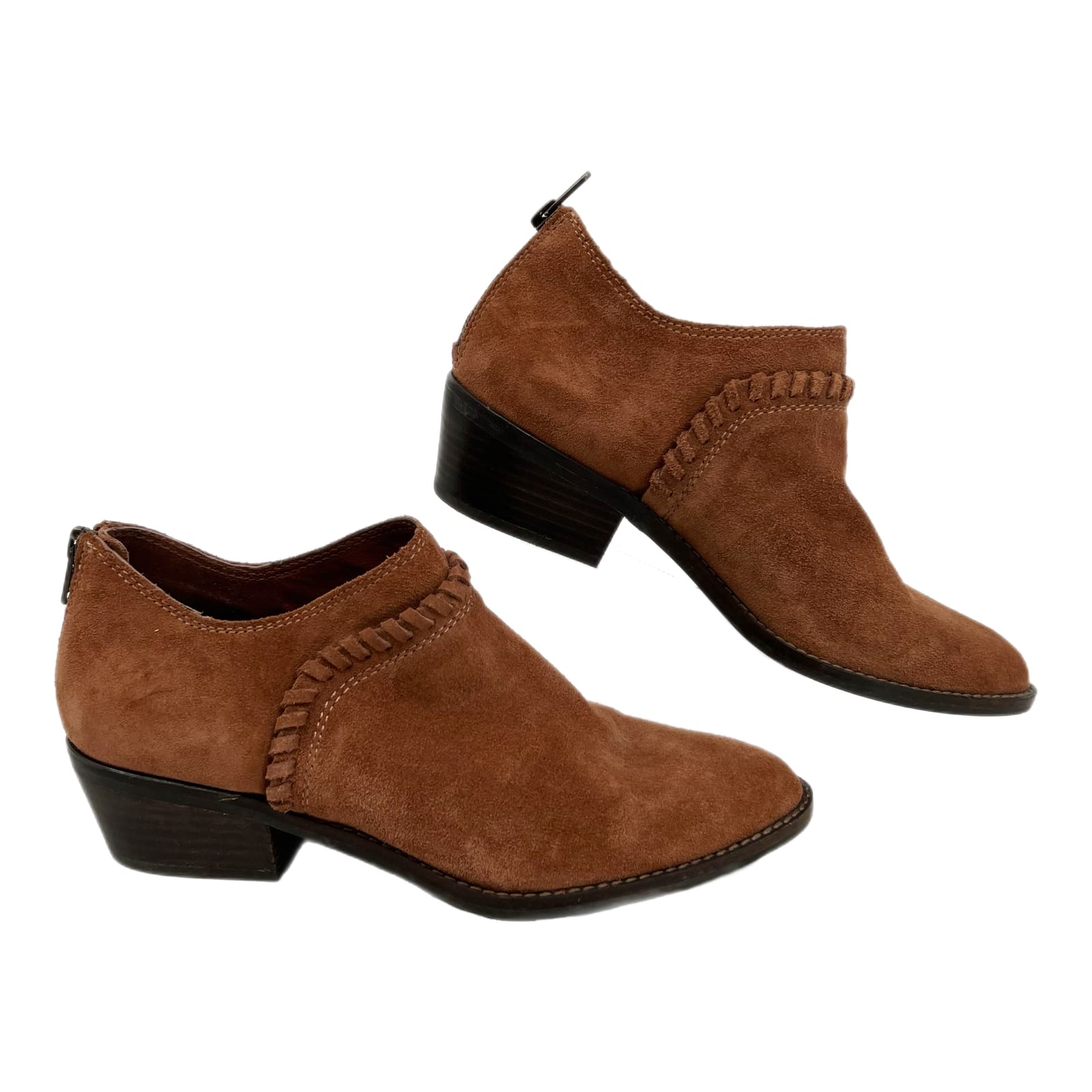 Lucky Brand Brown Suede Low Heel Ankle Booties
