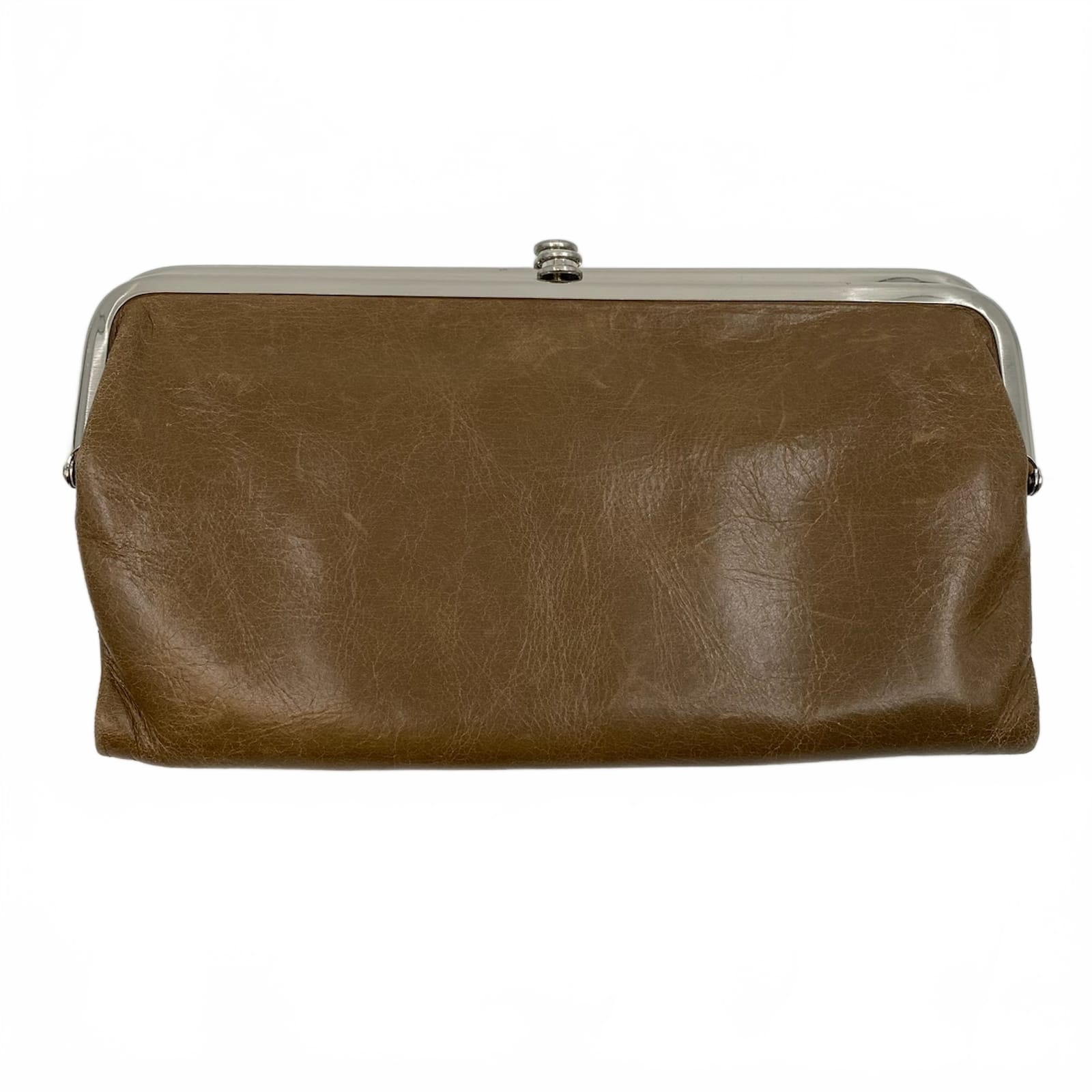 HOBO Brown Leather Turnlock Wallet