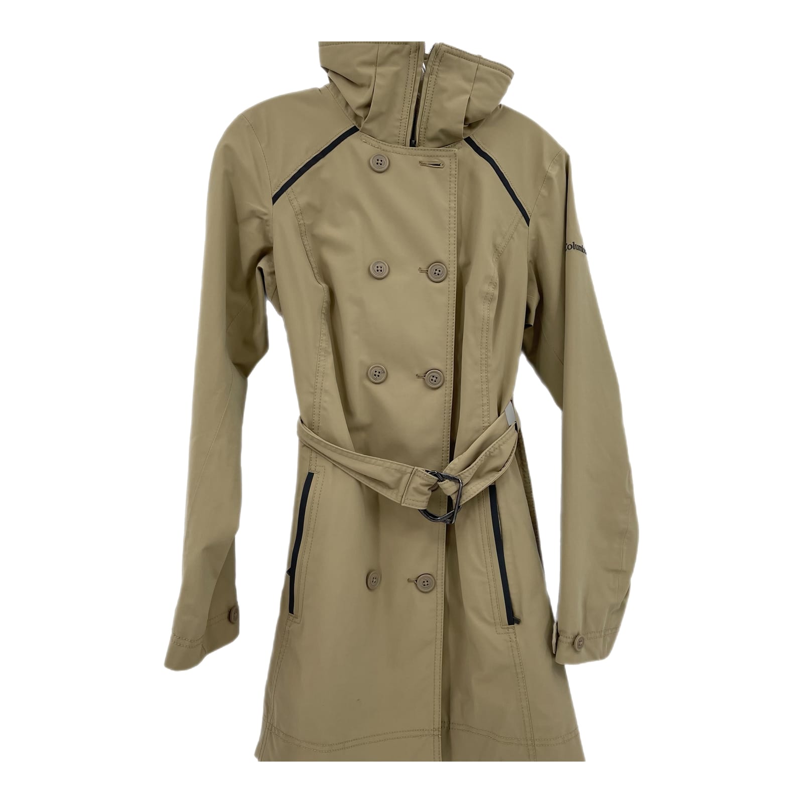 Columbia Beige Mid-Length Trench Coat